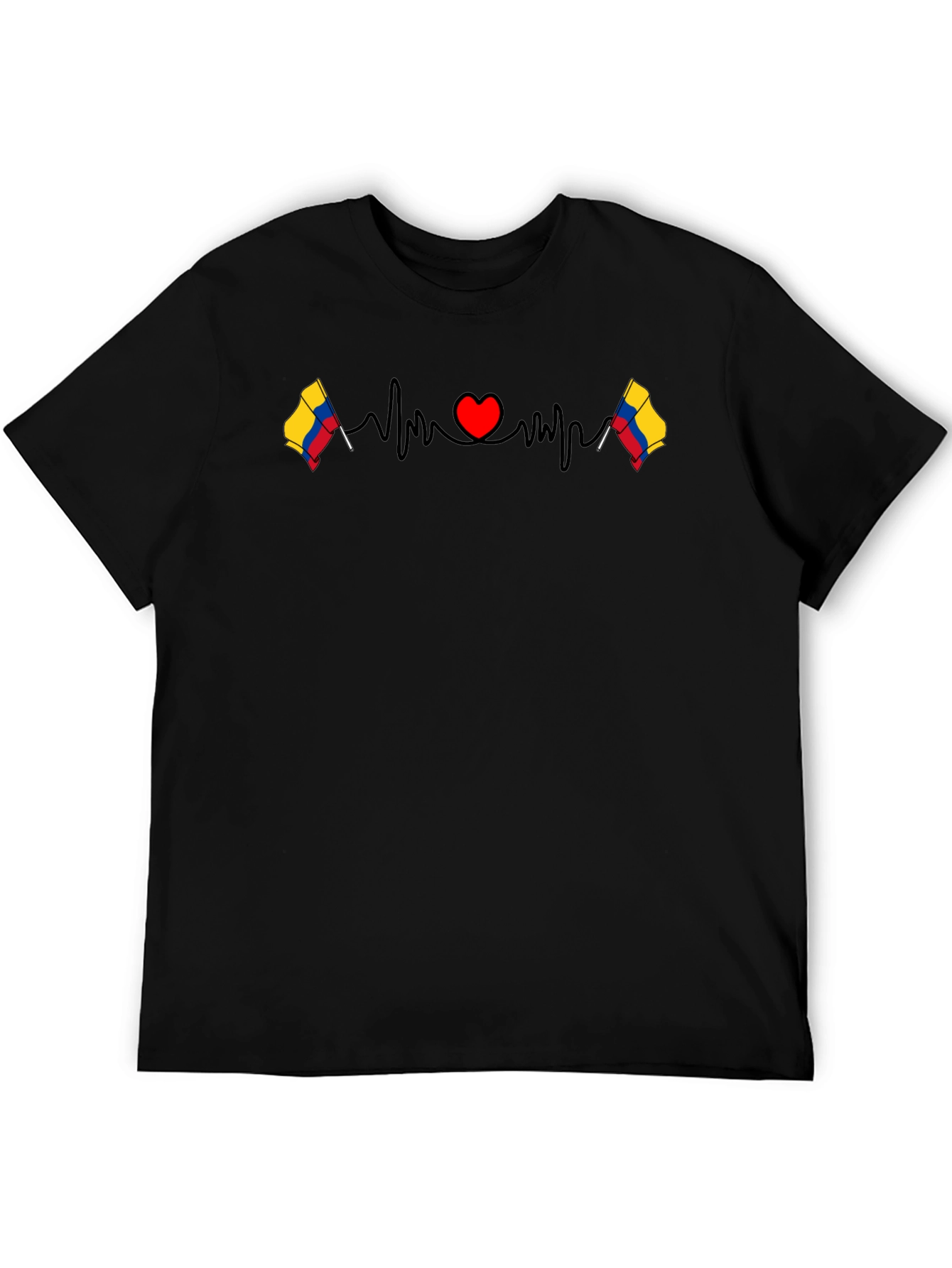Colombia Flag Heartbeat Graphic T-Shirt