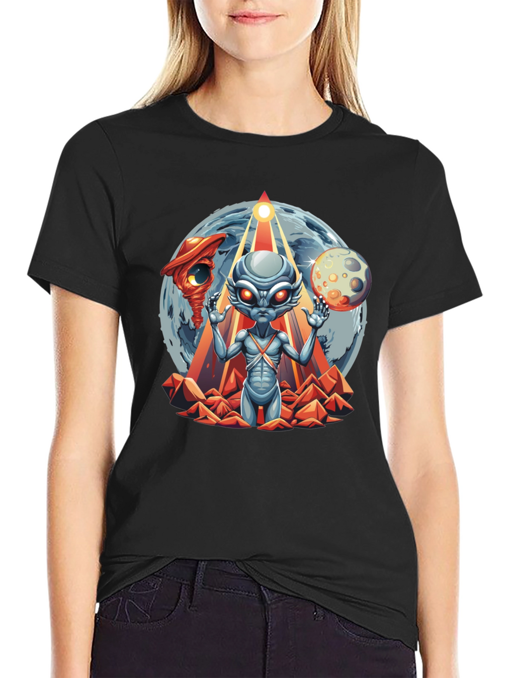 Alien Graphic T-Shirt: Sci-Fi Style Black Tee