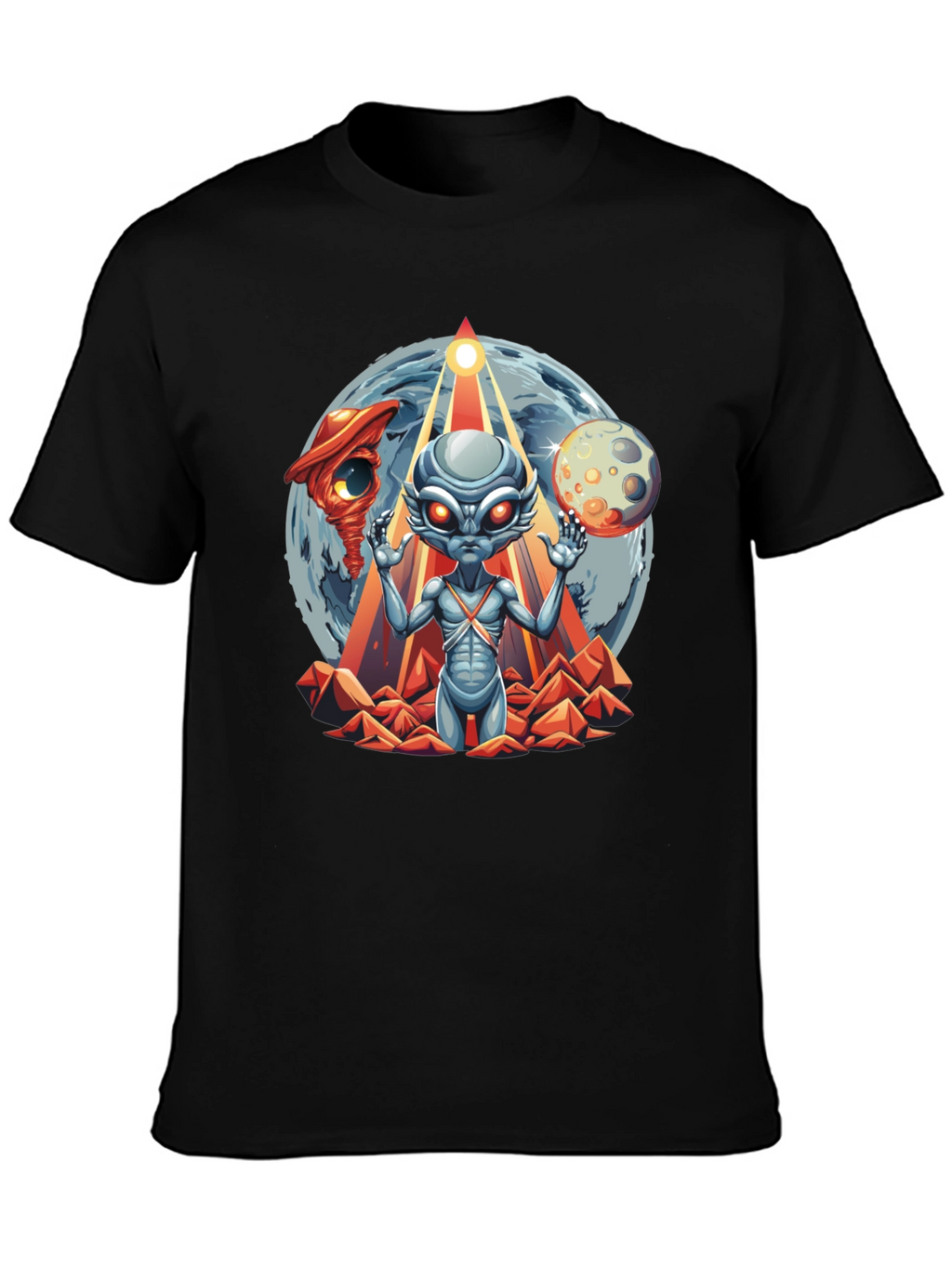 Alien Graphic T-Shirt: Sci-Fi Style Black Tee