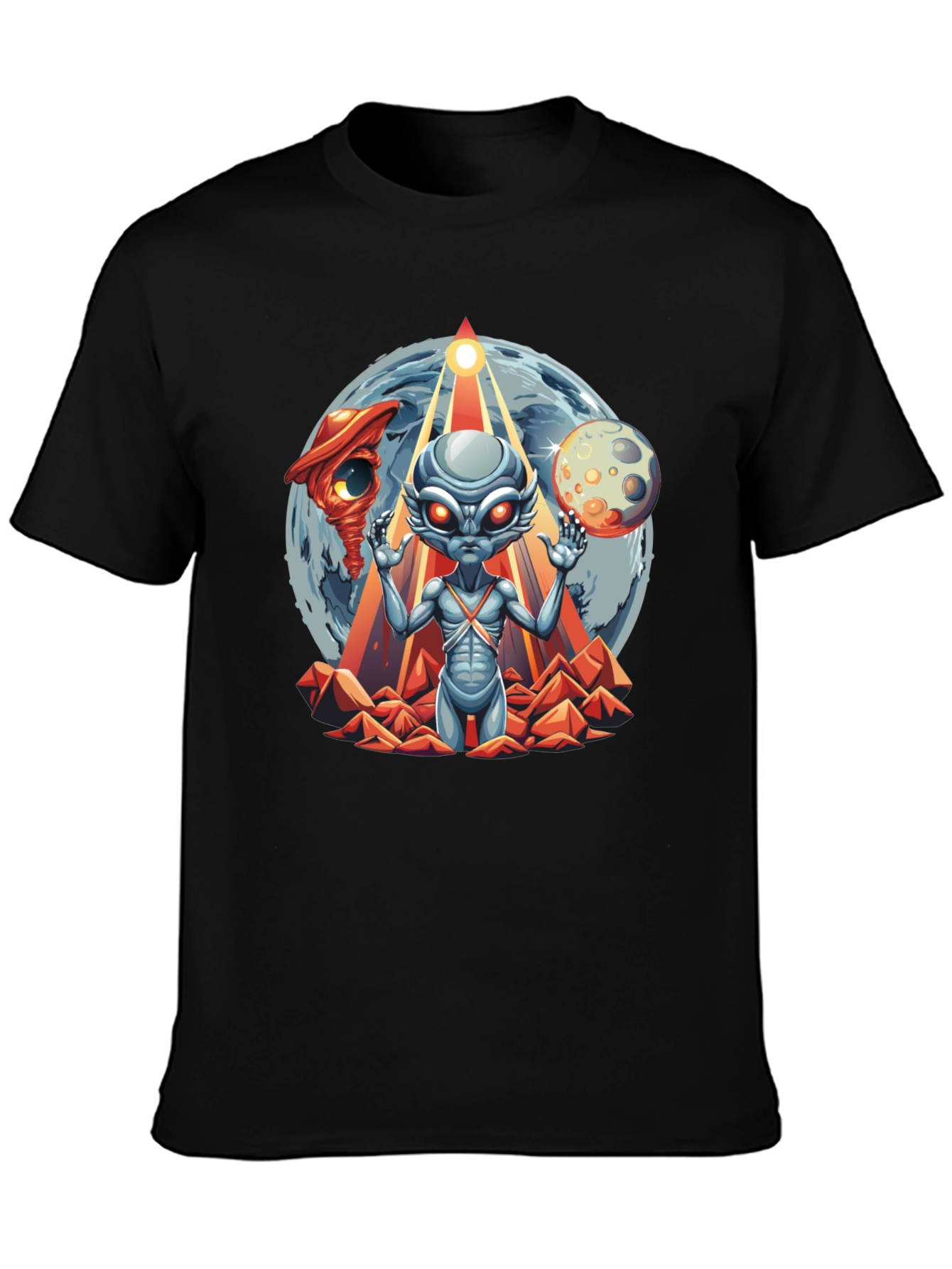 Alien Graphic T-Shirt: Sci-Fi Style Black Tee