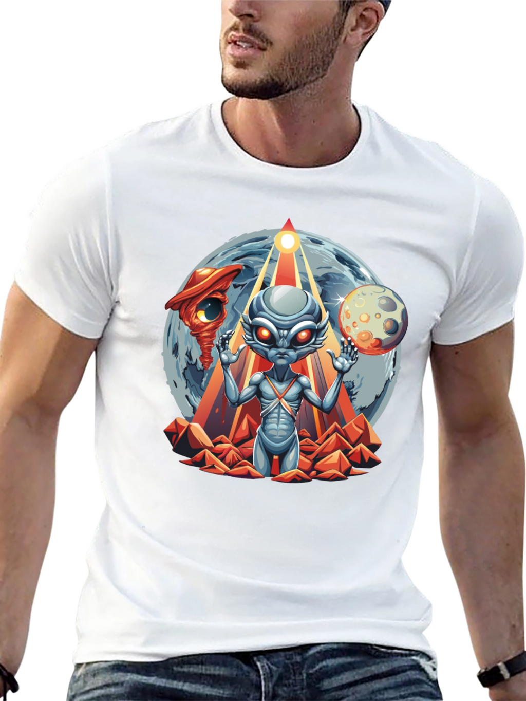 Alien Graphic T-Shirt: Sci-Fi Style Black Tee