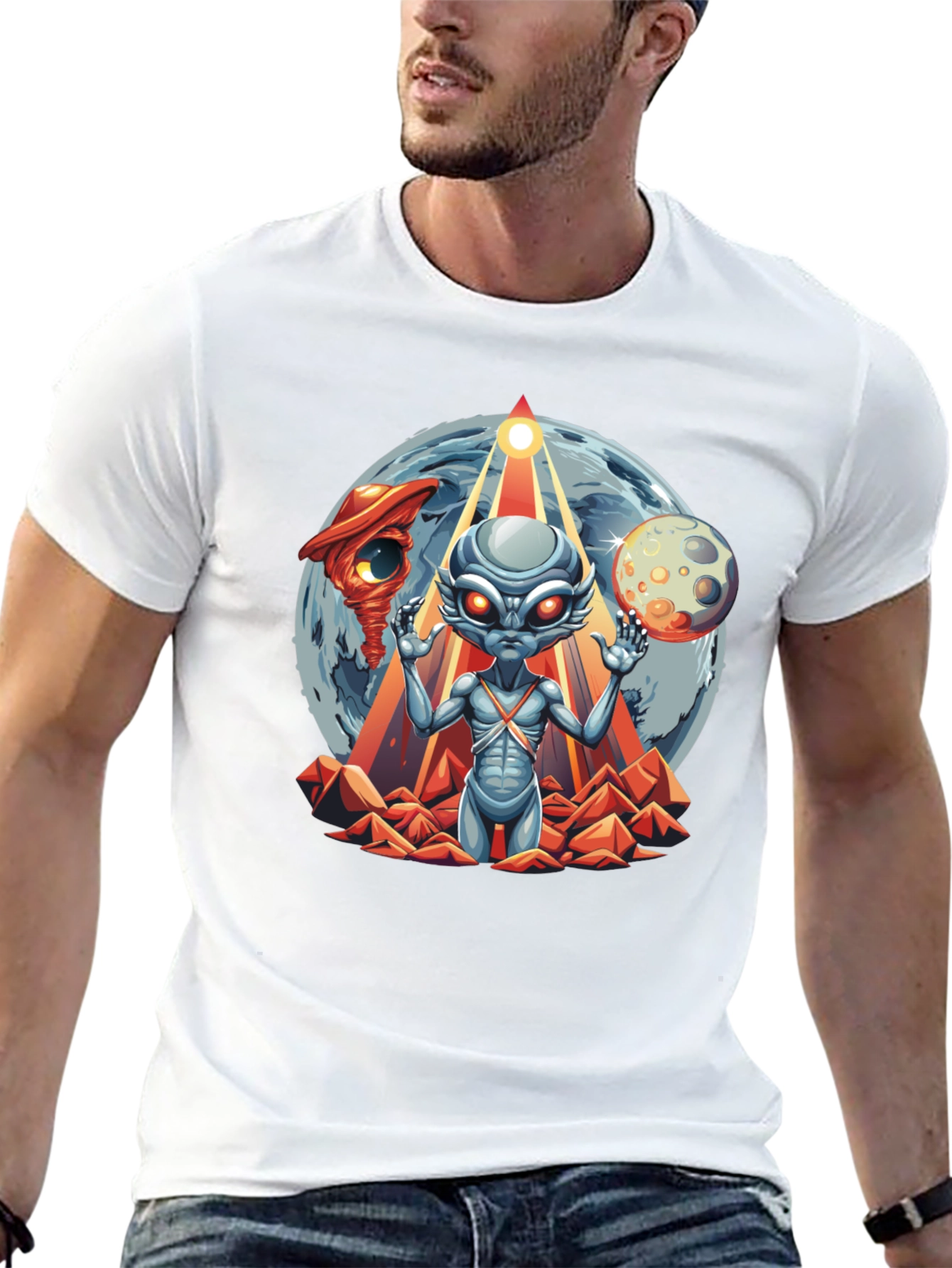 Alien Graphic T-Shirt: Sci-Fi Style Black Tee