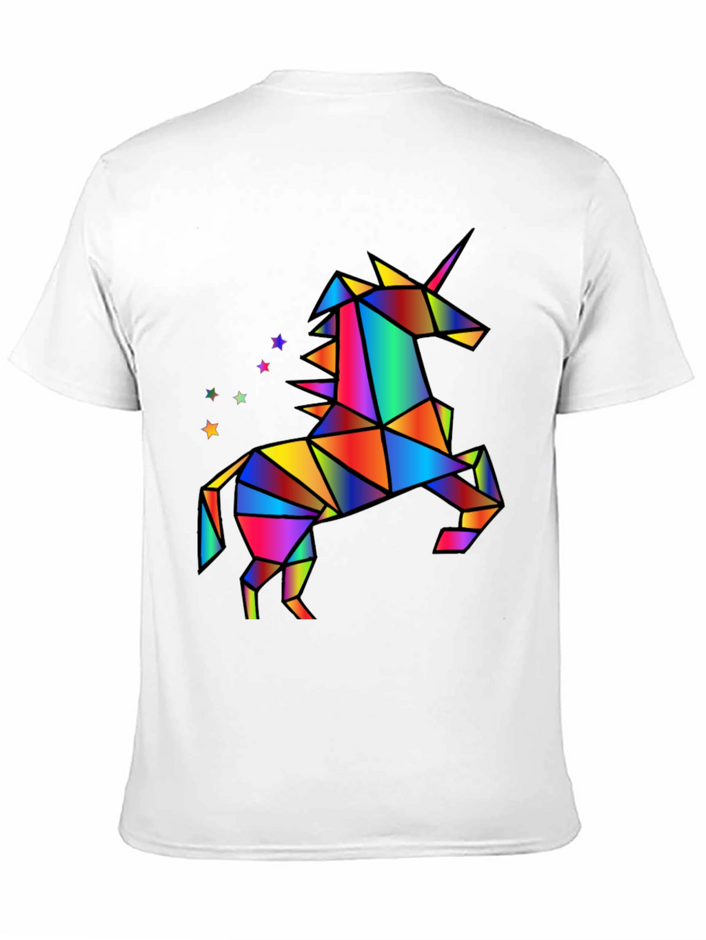 Geometric Unicorn Graphic T-Shirt - Black