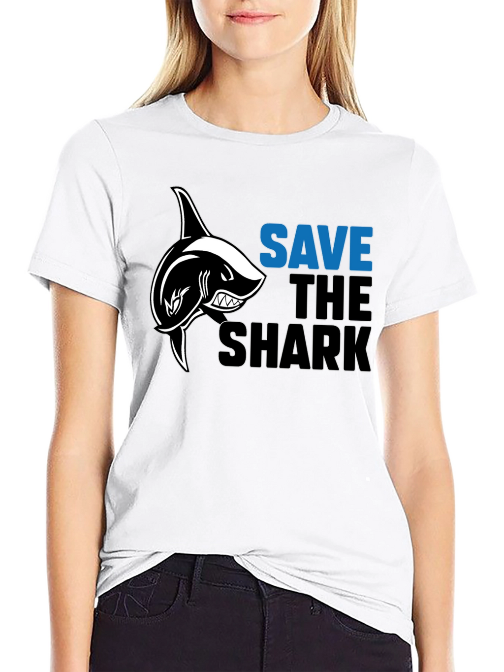 Save The Sharks Graphic Tee - Black
