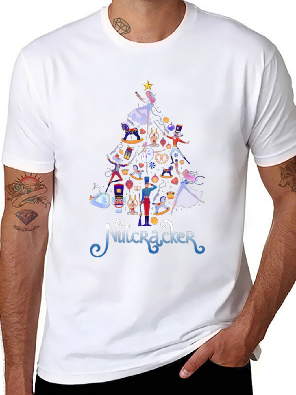 Nutcracker Christmas Tree Graphic Tee
