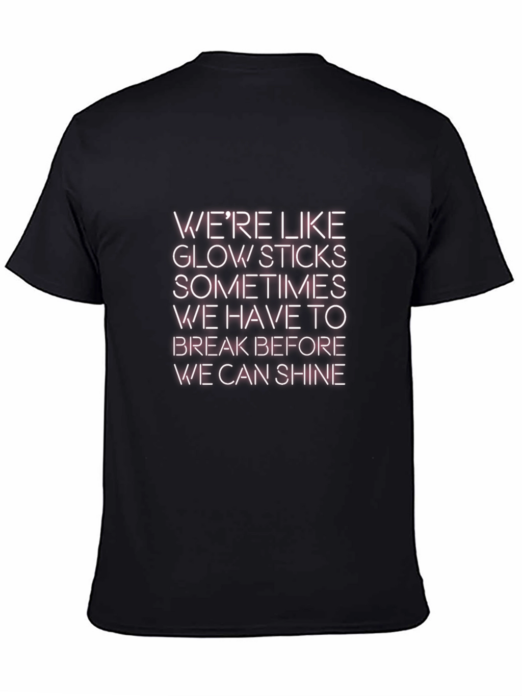 Glow Sticks Slogan Tee - Unisex Black T-Shirt