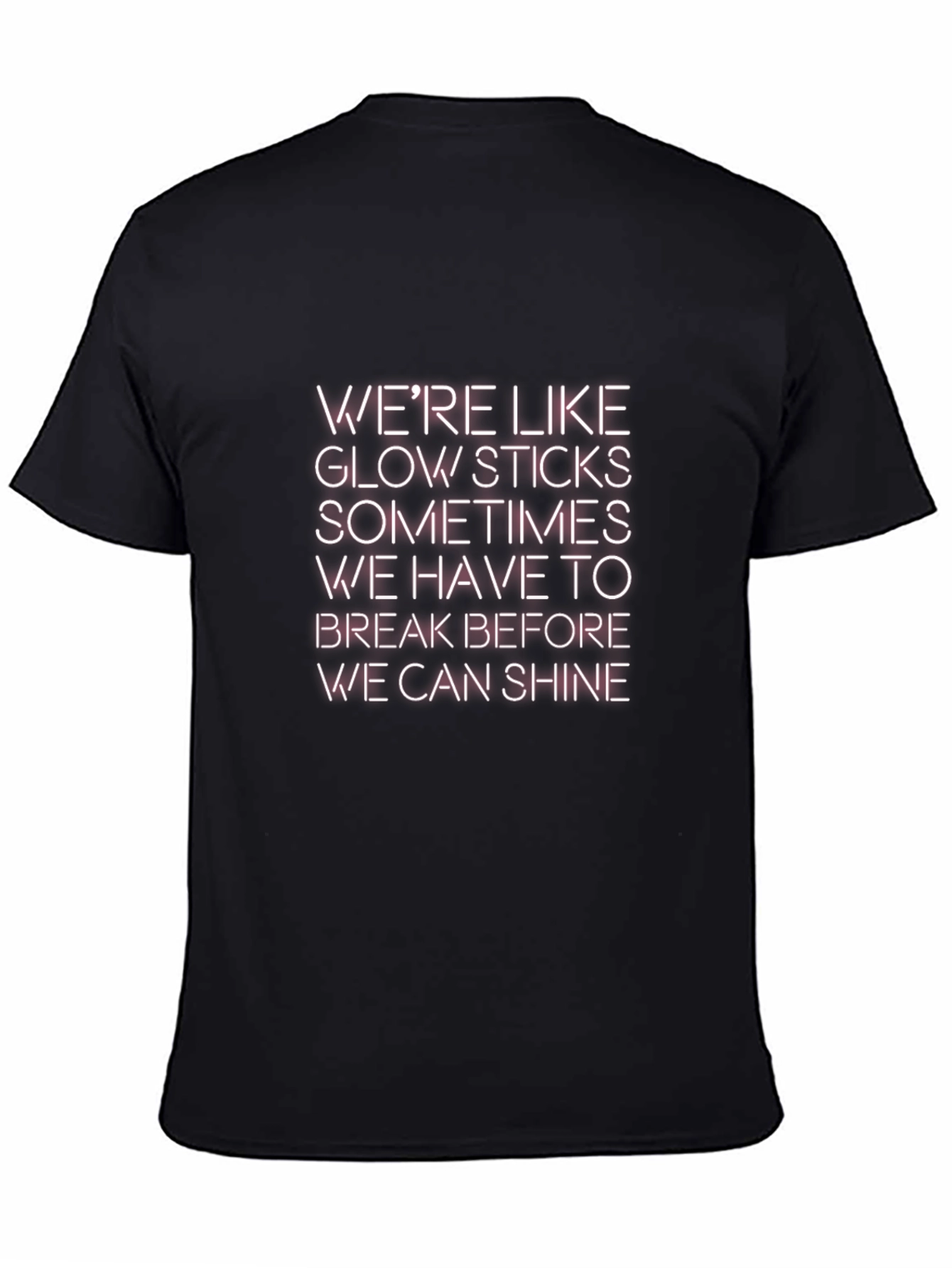 Glow Sticks Slogan Tee - Unisex Black T-Shirt