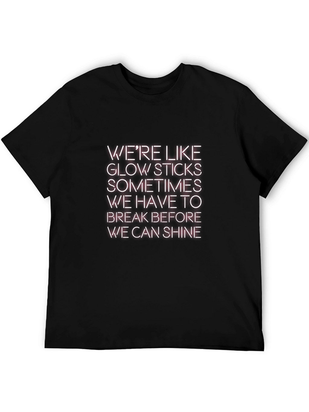 Glow Sticks Slogan Tee - Unisex Black T-Shirt
