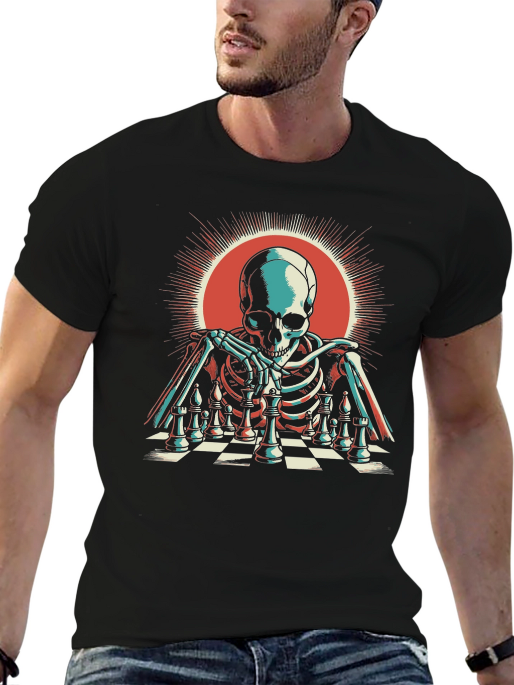 Chess Skeleton Graphic Tee