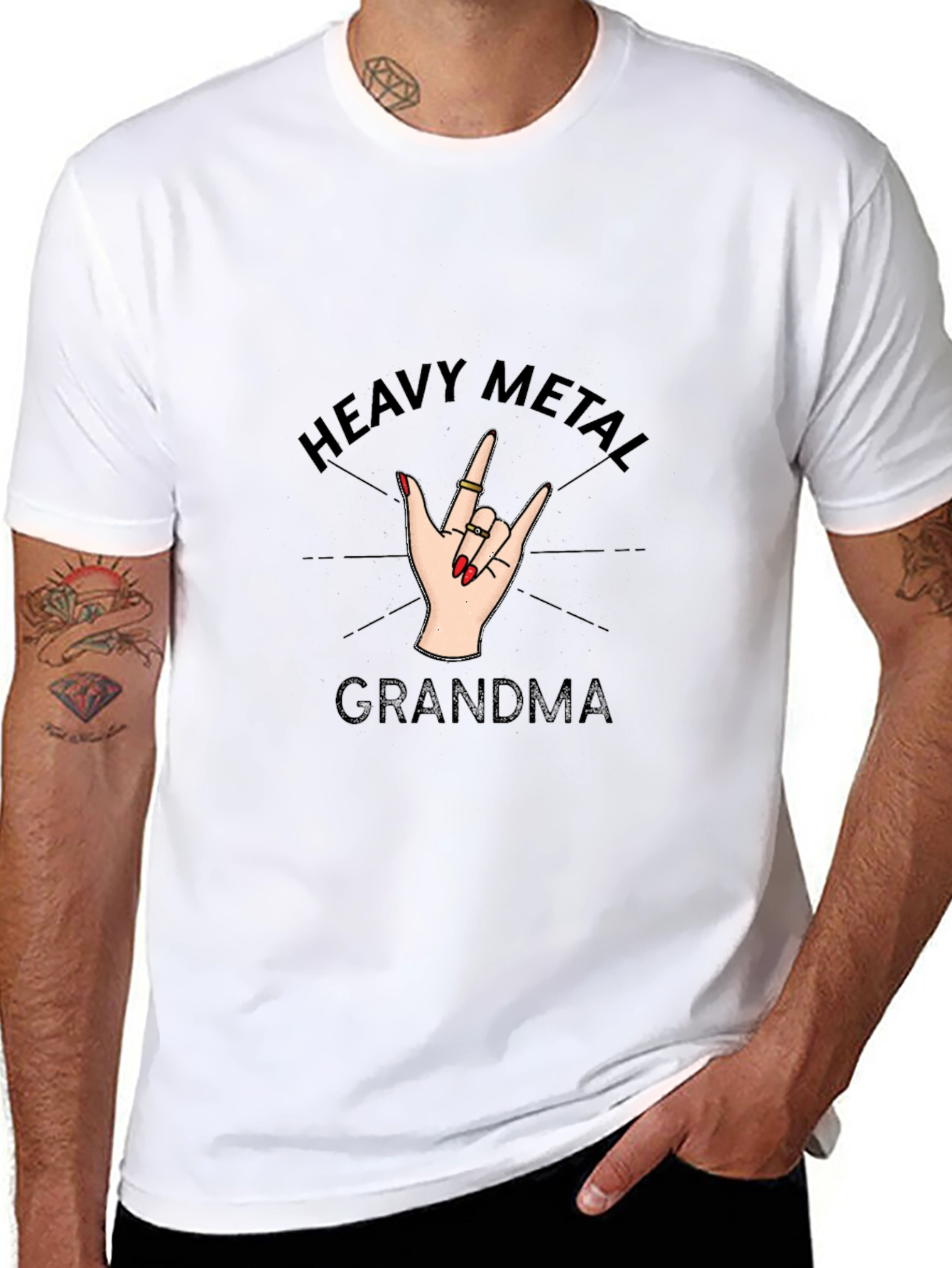 Heavy Metal Grandma Black T-Shirt