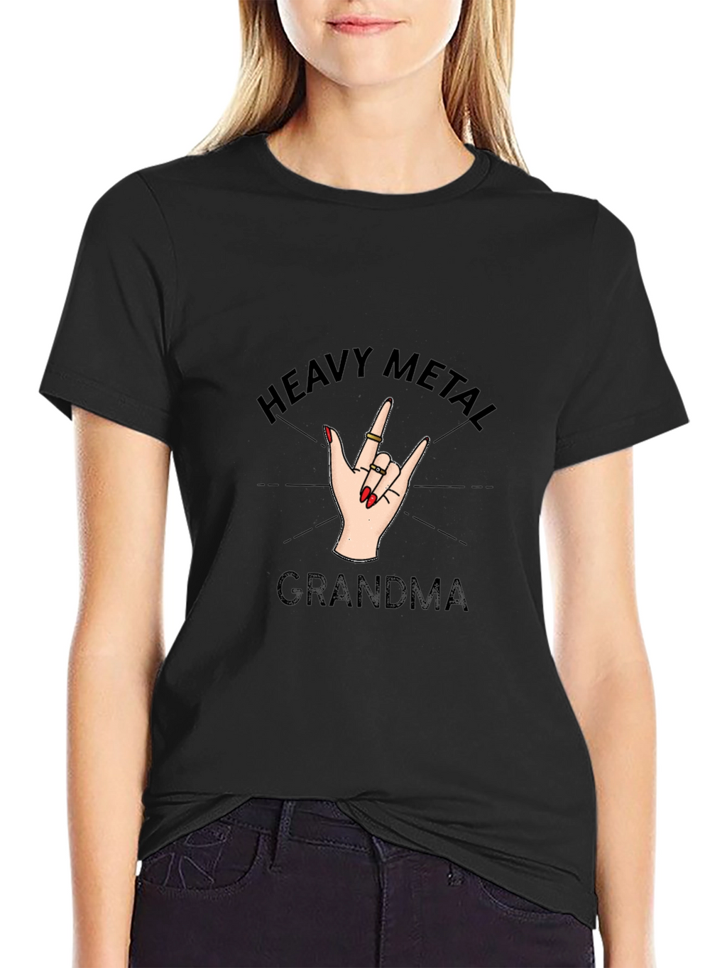 Heavy Metal Grandma Black T-Shirt