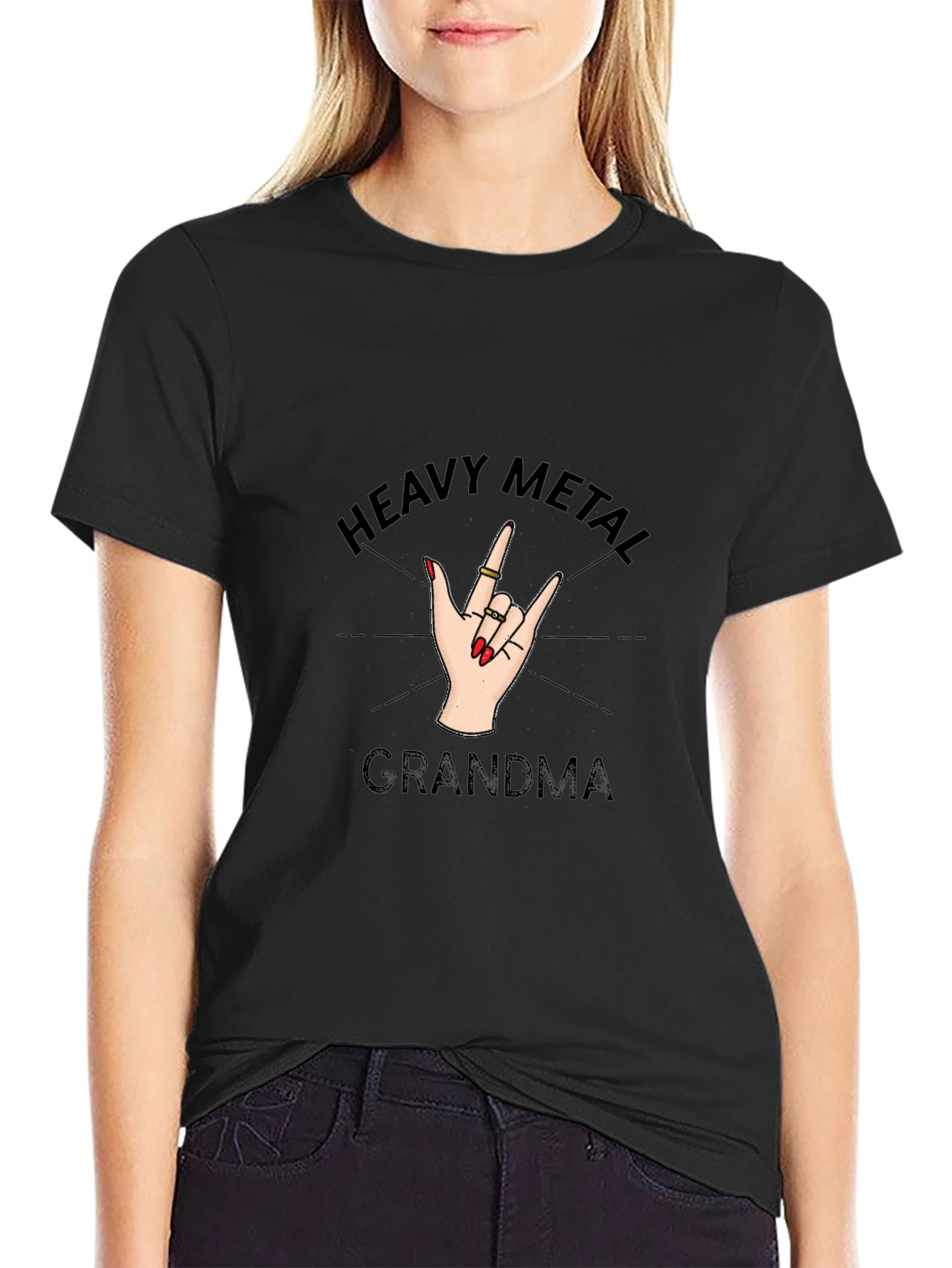 Heavy Metal Grandma Black T-Shirt