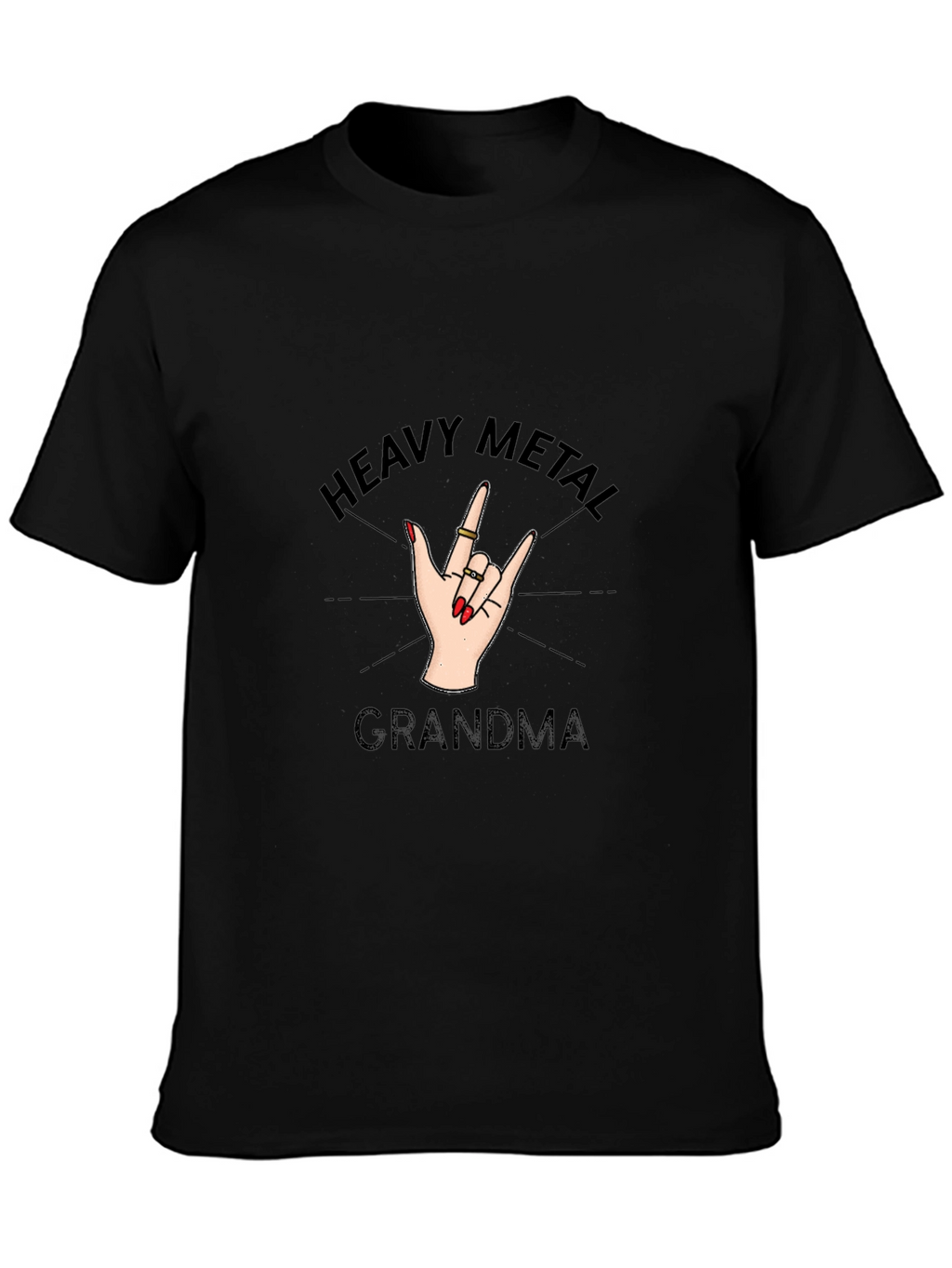 Heavy Metal Grandma Black T-Shirt