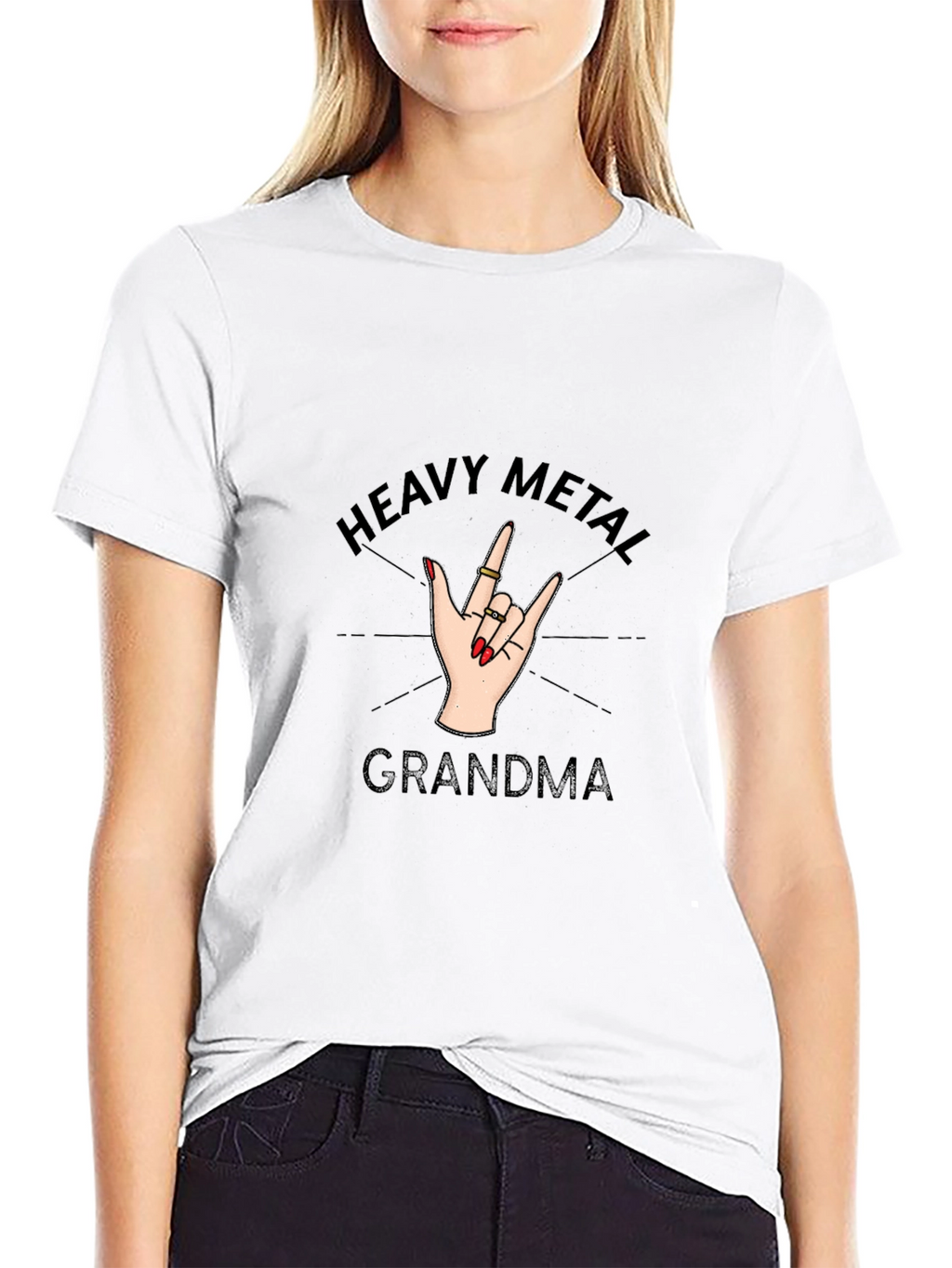 Heavy Metal Grandma Black T-Shirt