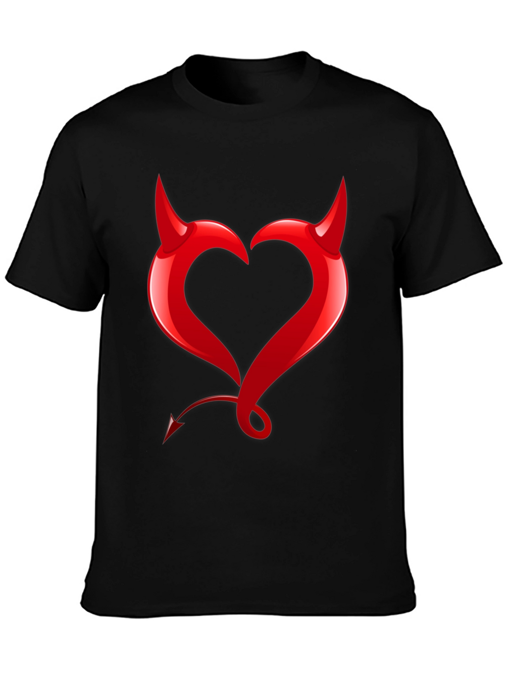 Devil Heart Graphic Tee - Bold Black T-Shirt