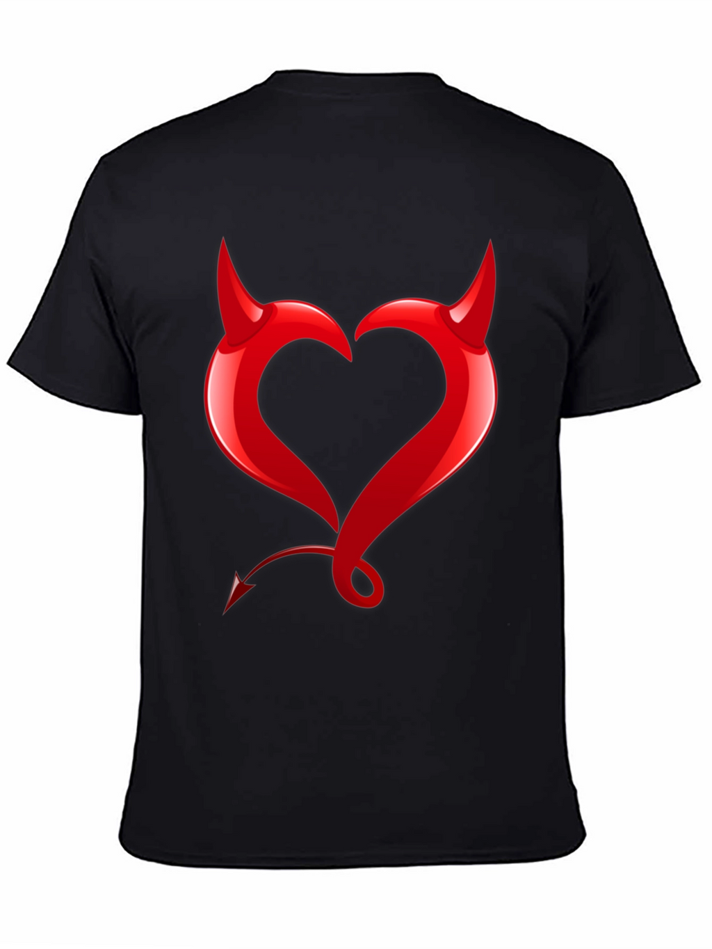 Devil Heart Graphic Tee - Bold Black T-Shirt