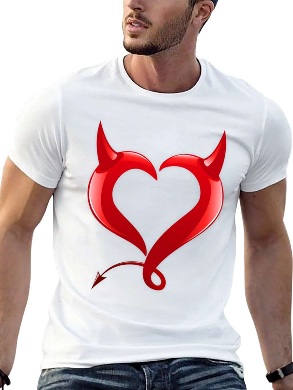 Devil Heart Graphic Tee - Bold Black T-Shirt