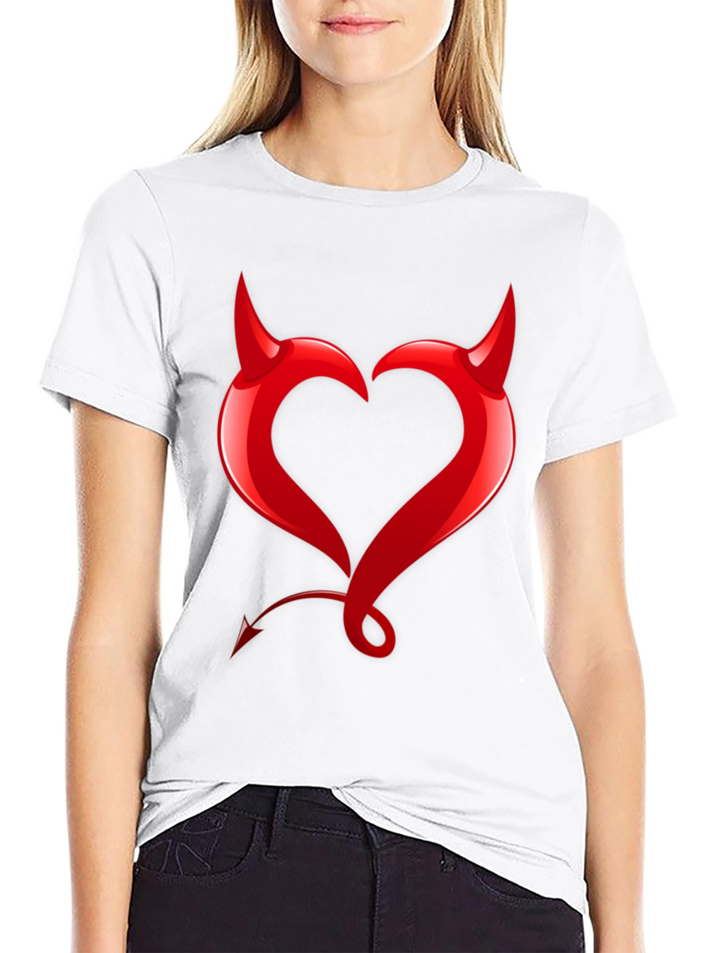 Devil Heart Graphic Tee - Bold Black T-Shirt
