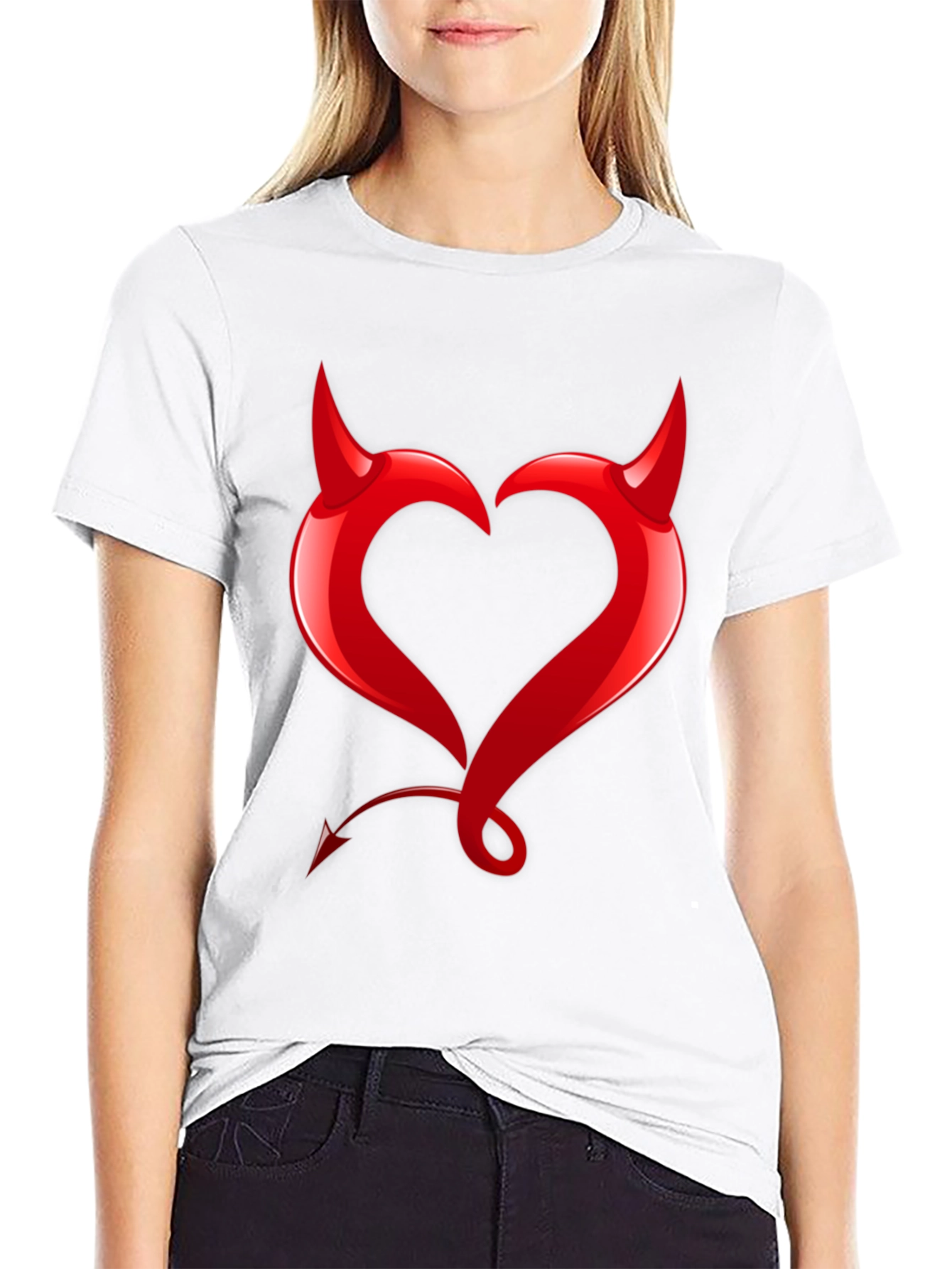 Devil Heart Graphic Tee - Bold Black T-Shirt