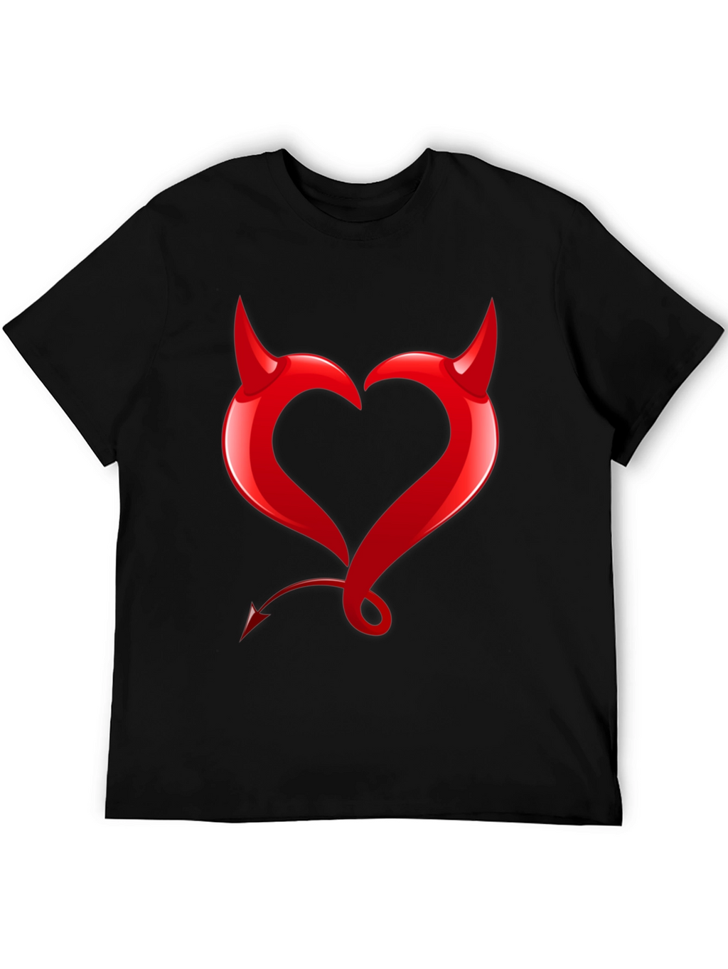 Devil Heart Graphic Tee - Bold Black T-Shirt