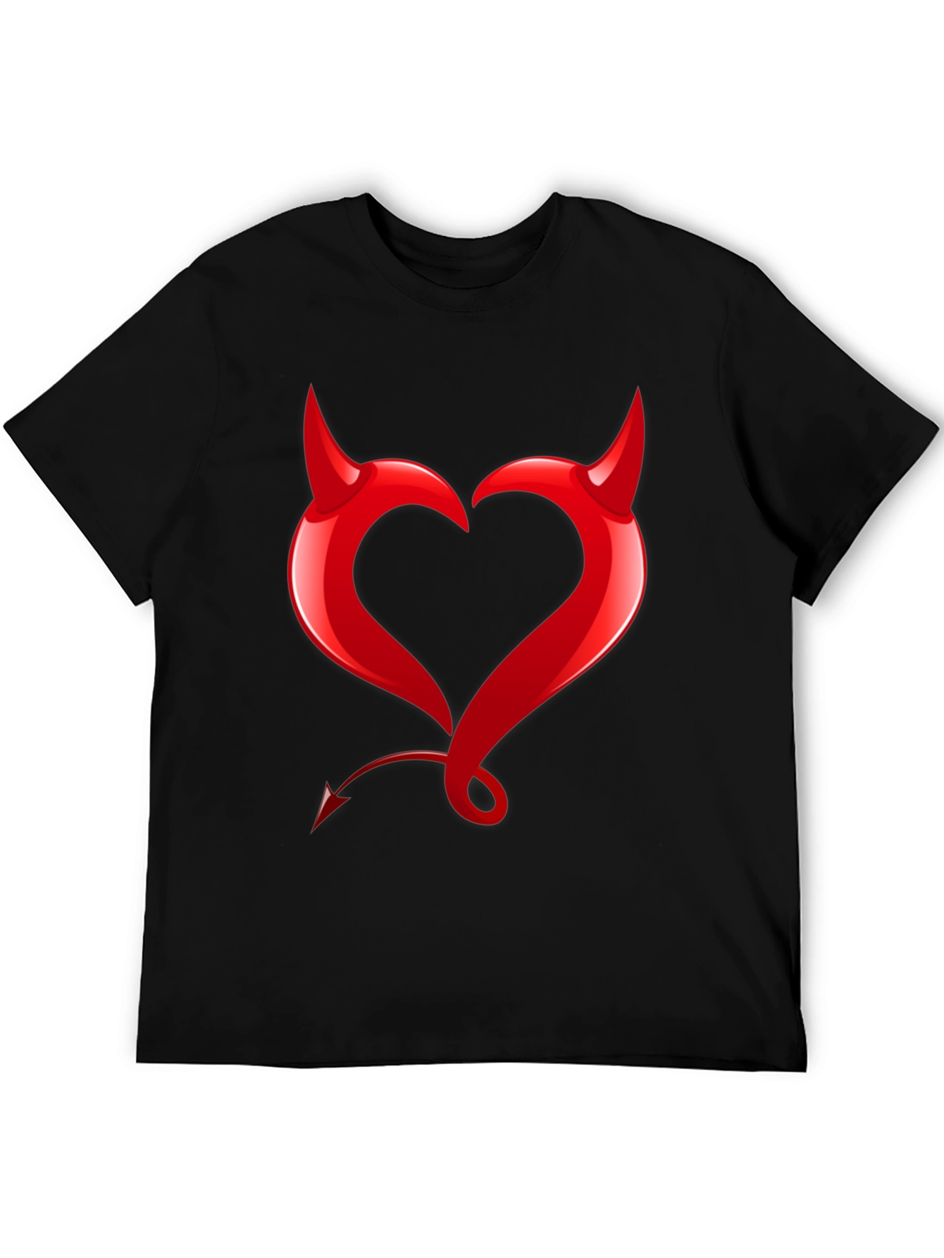 Devil Heart Graphic Tee - Bold Black T-Shirt