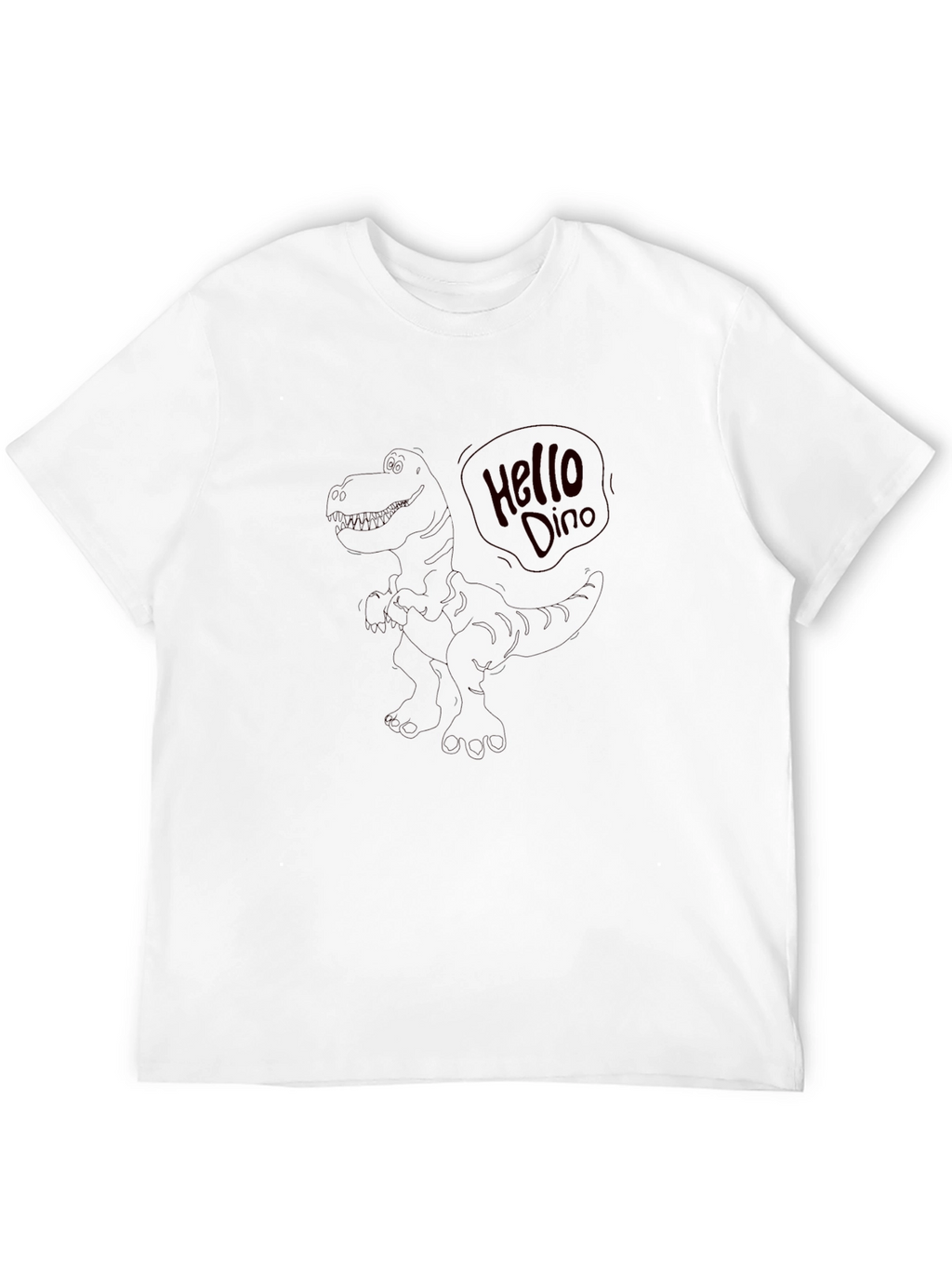 Hello Dino Black T-Shirt
