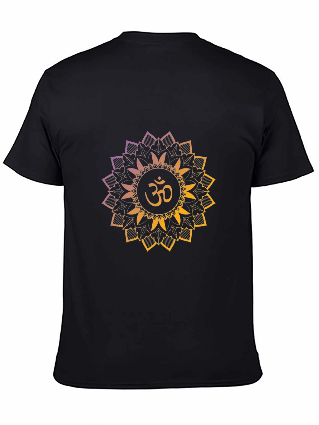 Om Mandala Graphic Tee - Black Cotton Comfort