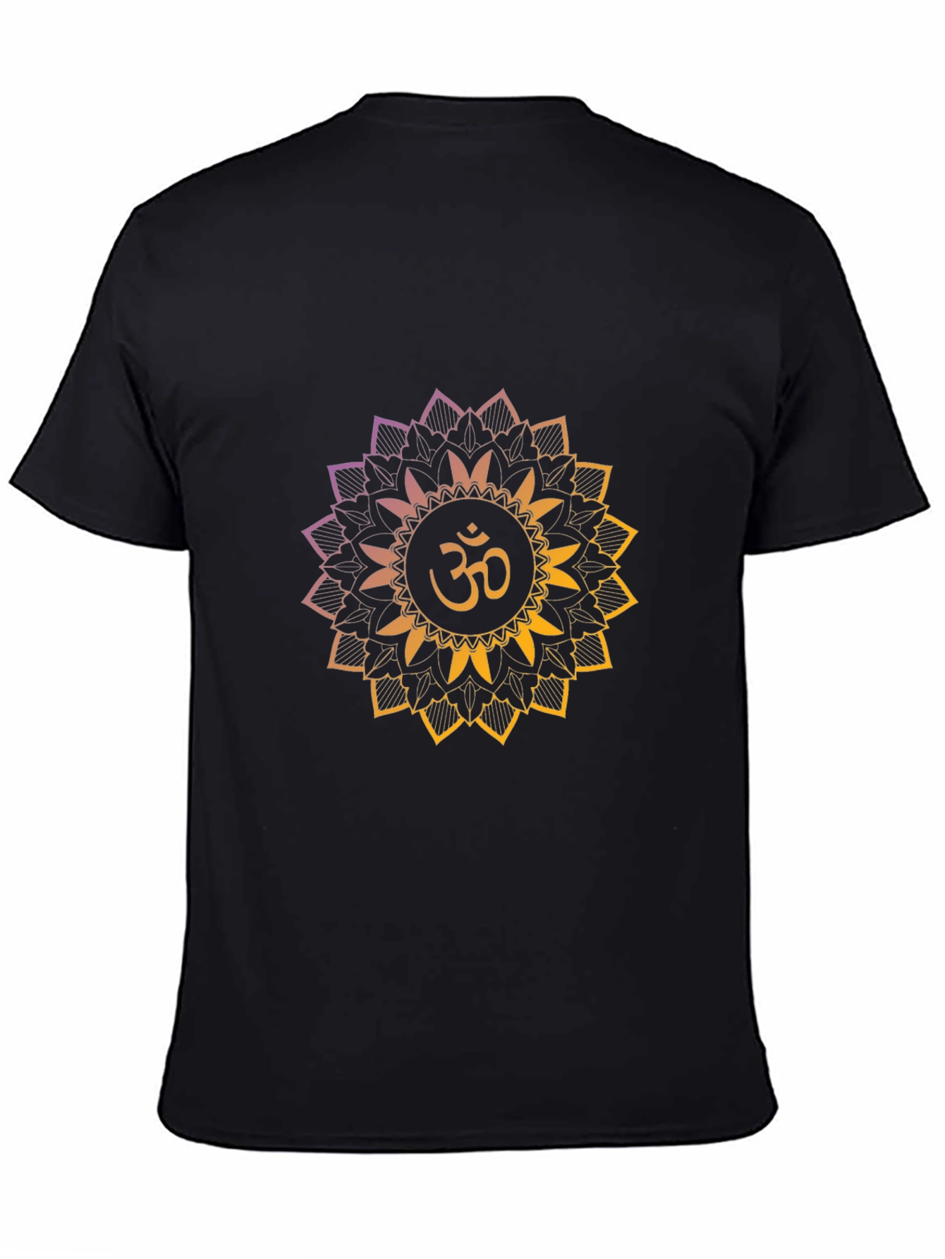 Om Mandala Graphic Tee - Black Cotton Comfort