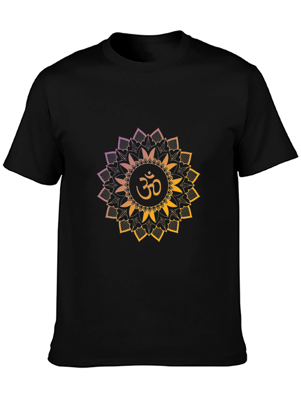 Om Mandala Graphic Tee - Black Cotton Comfort