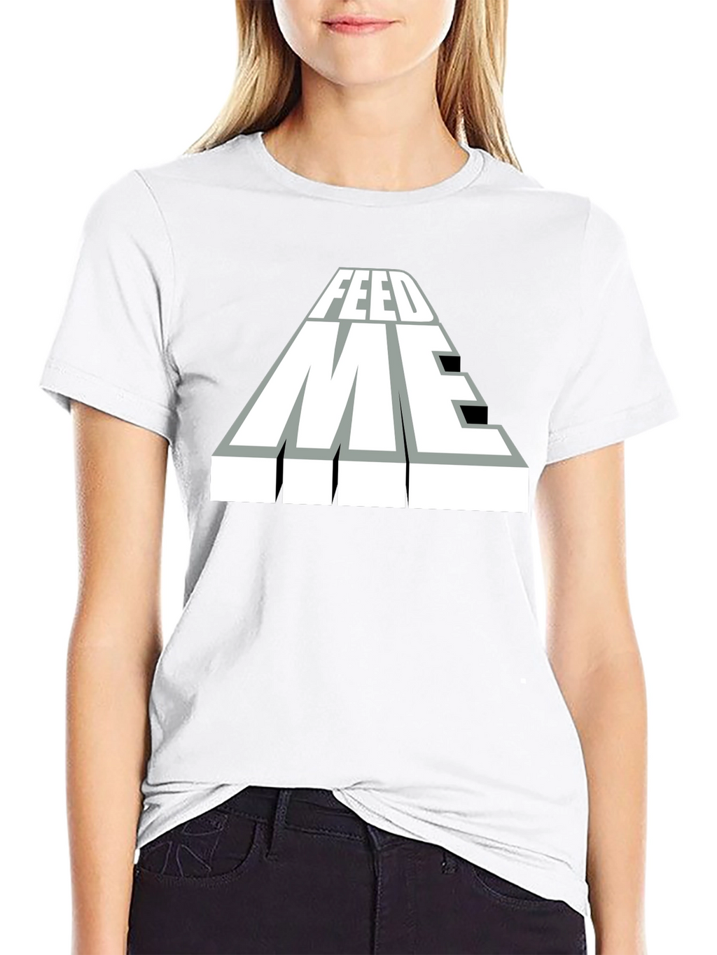 Feed Me Graphic T-Shirt - Black Cotton Blend Tee