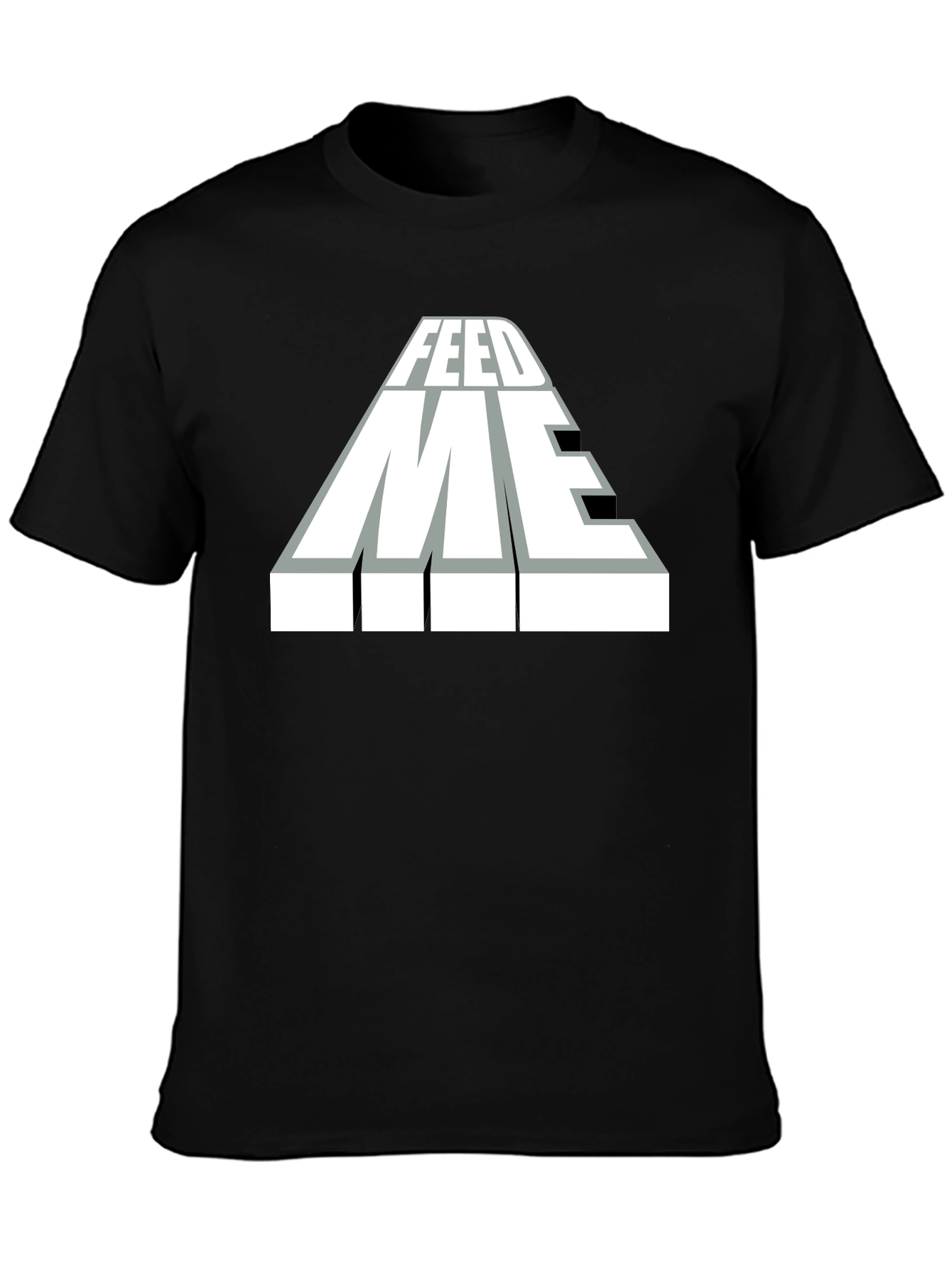Feed Me Graphic T-Shirt - Black Cotton Blend Tee
