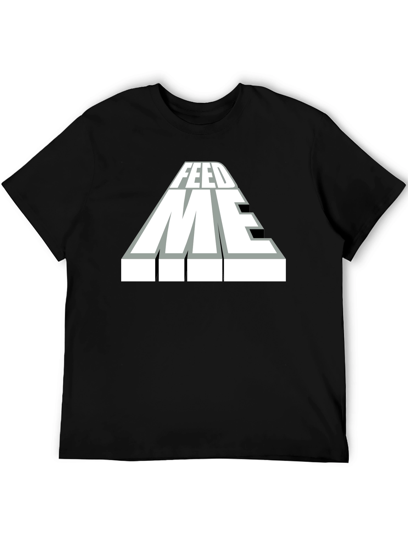 Feed Me Graphic T-Shirt - Black Cotton Blend Tee