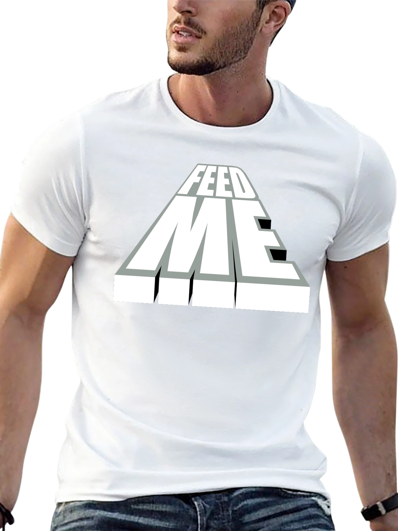 Feed Me Graphic T-Shirt - Black Cotton Blend Tee