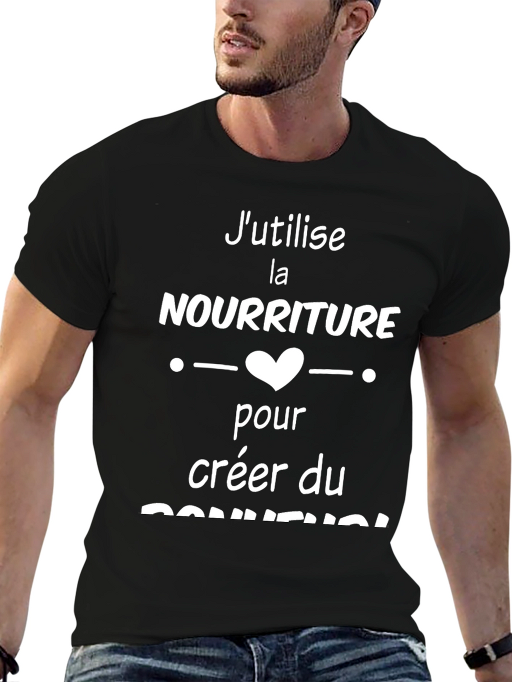 Funny French Foodie T-Shirt - Bonheur