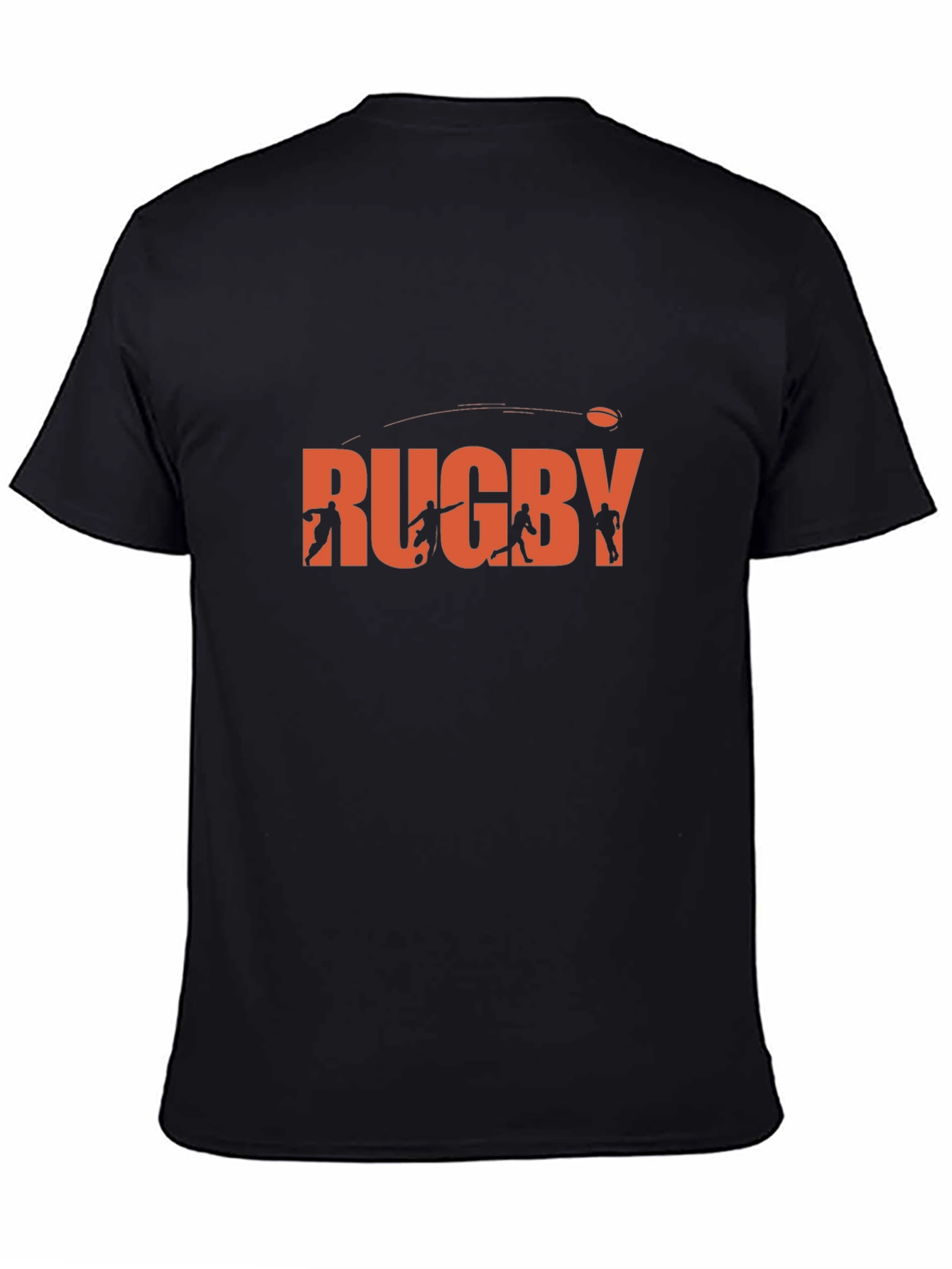 Rugby Graphic T-Shirt - Black Casual Tee