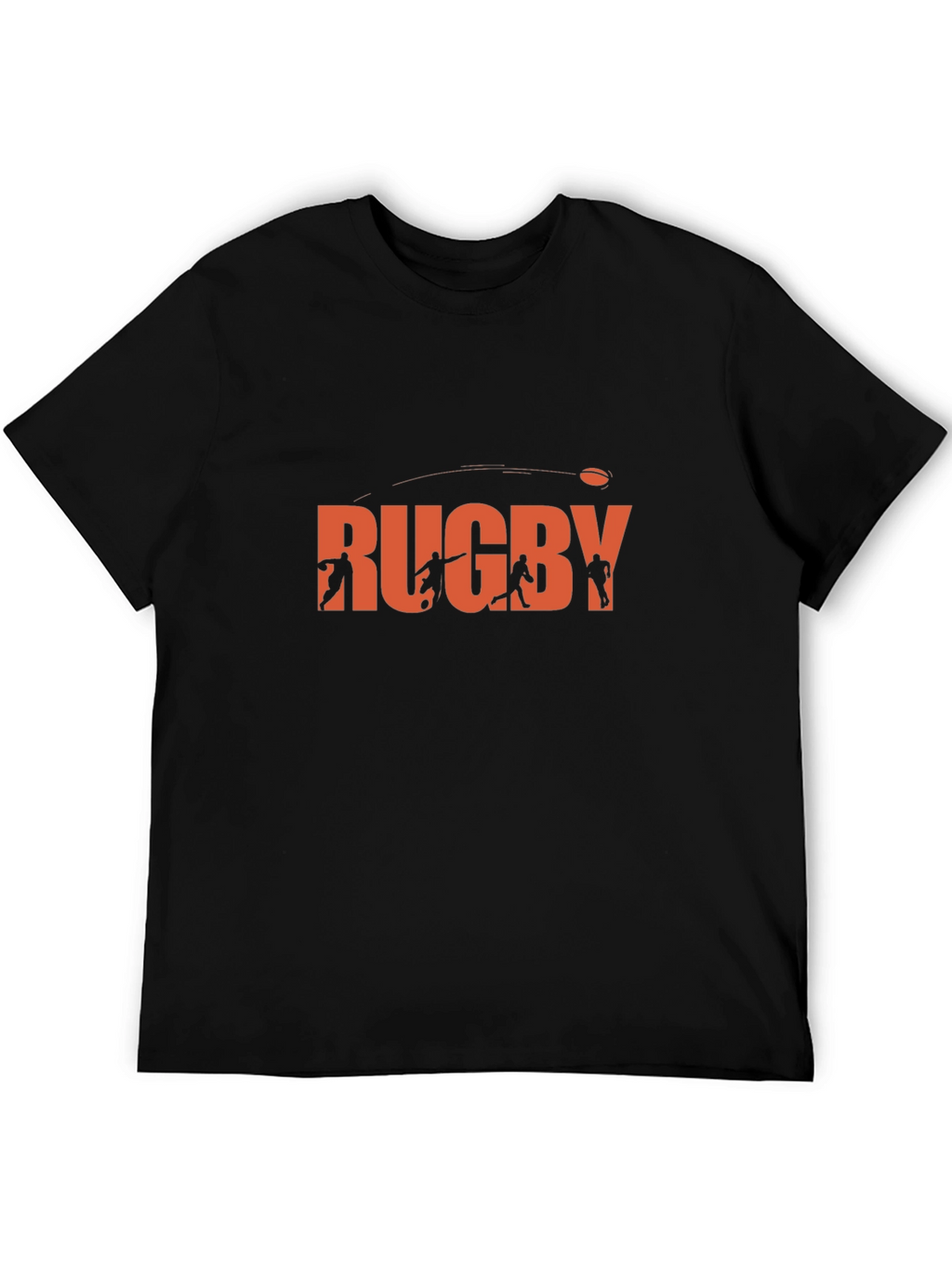 Rugby Graphic T-Shirt - Black Casual Tee