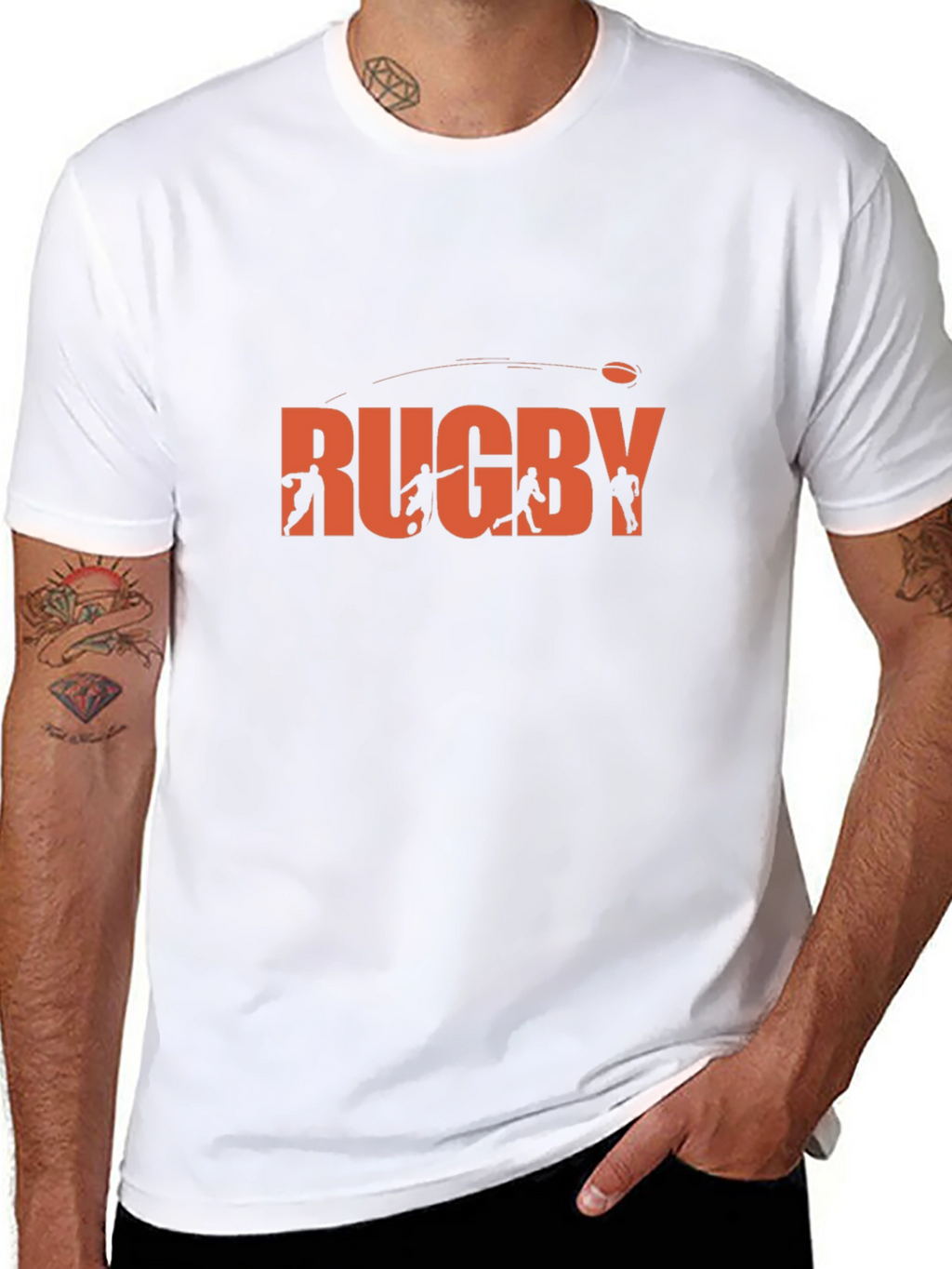 Rugby Graphic T-Shirt - Black Casual Tee