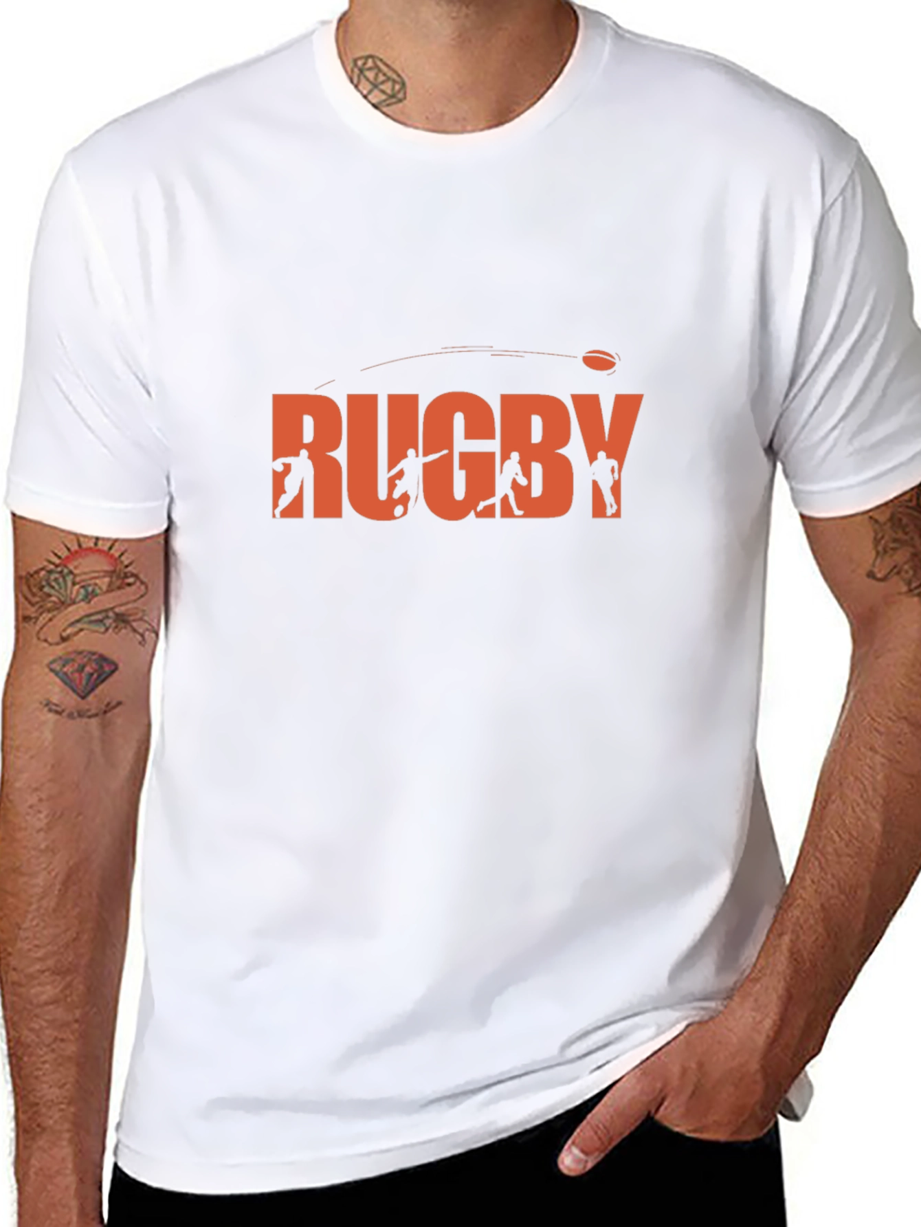 Rugby Graphic T-Shirt - Black Casual Tee