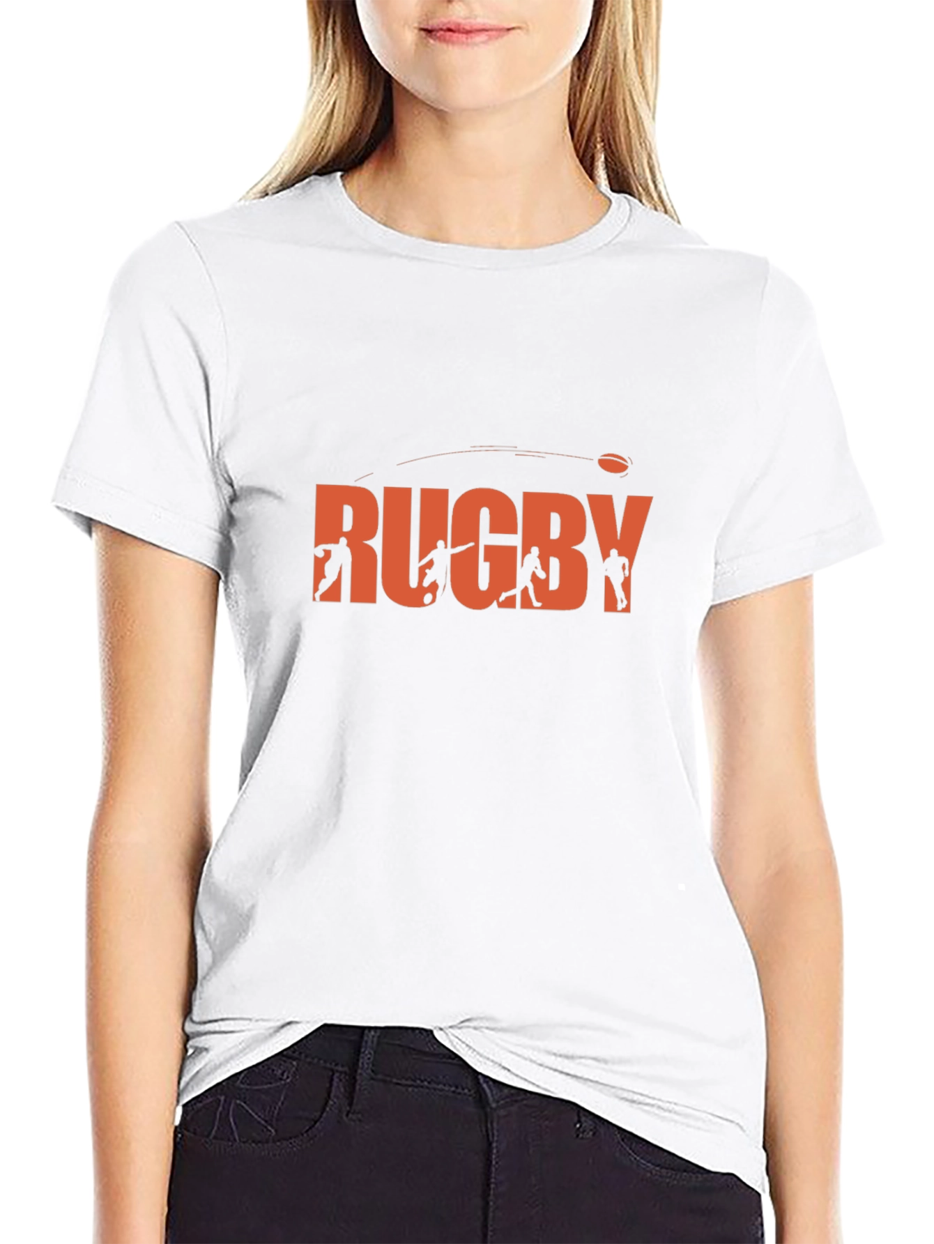 Rugby Graphic T-Shirt - Black Casual Tee