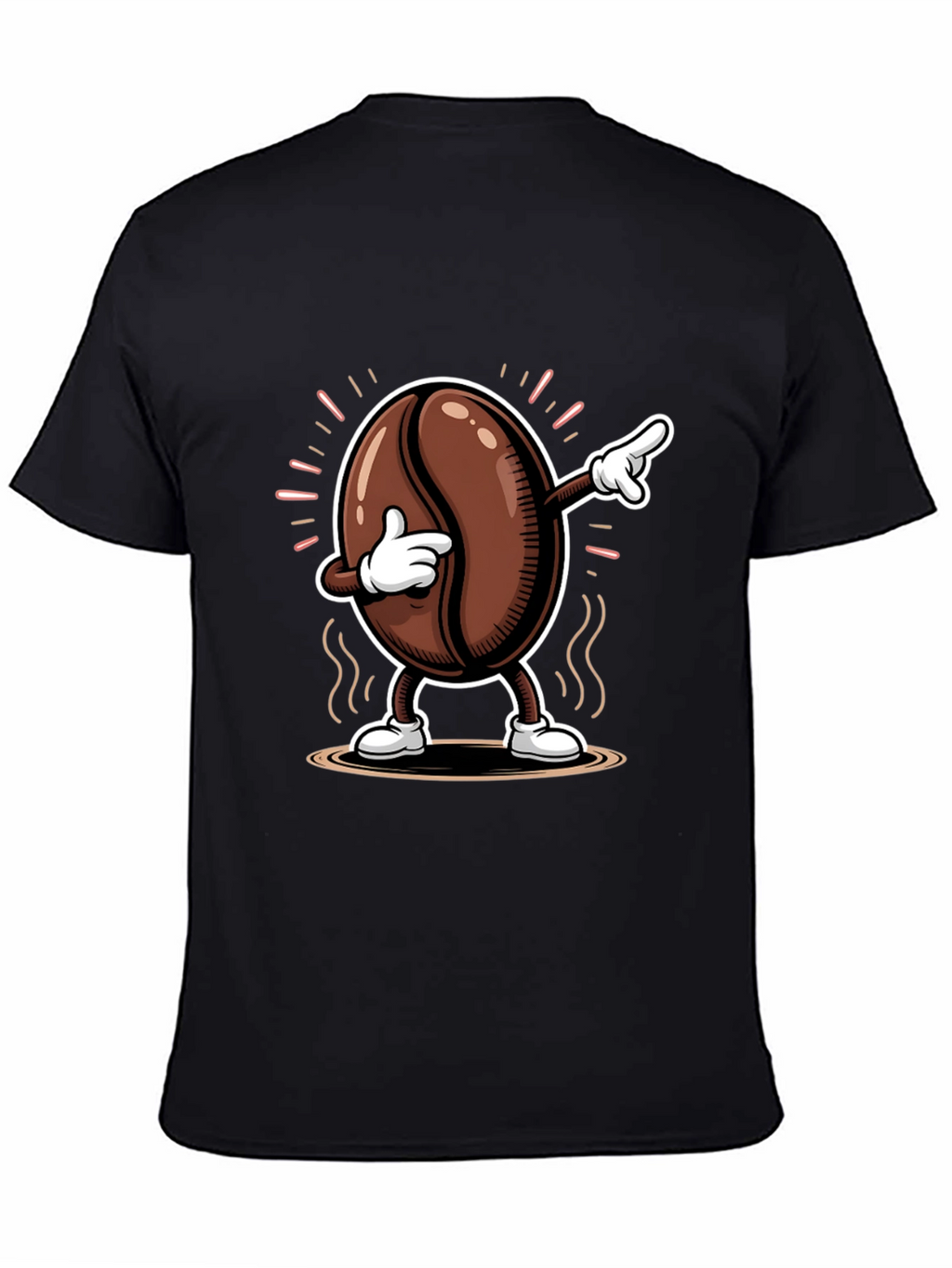 Dabbing Coffee Bean Graphic Tee - Black