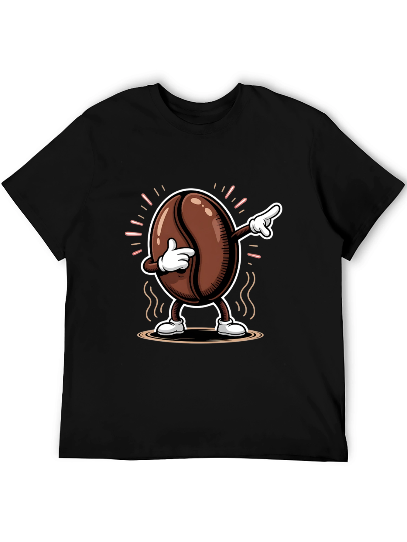Dabbing Coffee Bean Graphic Tee - Black