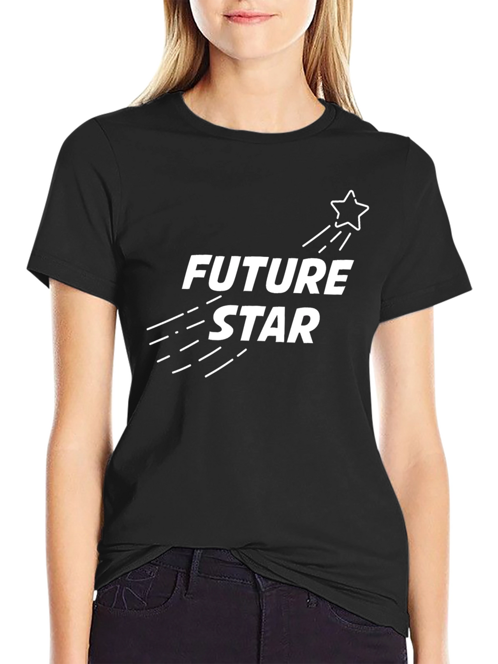 Future Star Graphic Tee - Black Cotton Blend