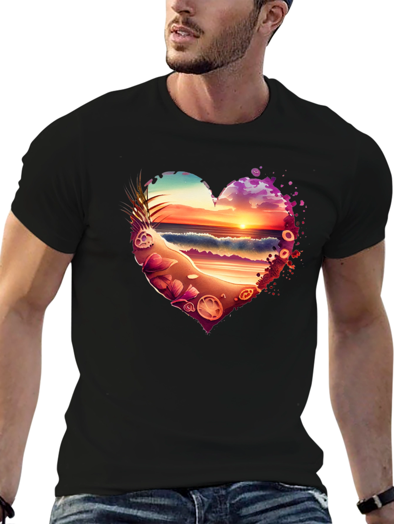 Sunset Beach Heart T-Shirt