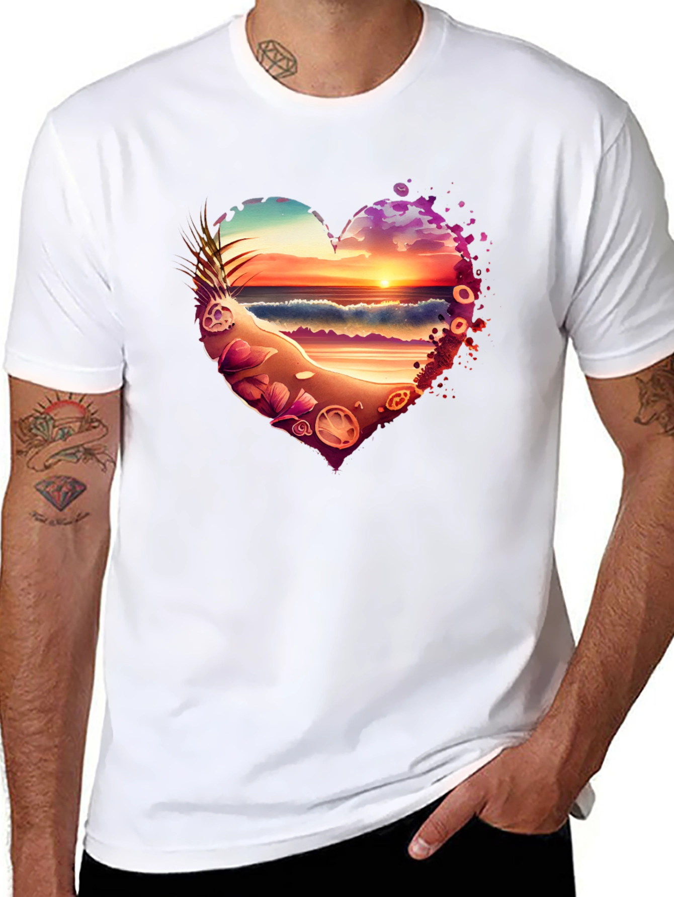 Sunset Beach Heart T-Shirt