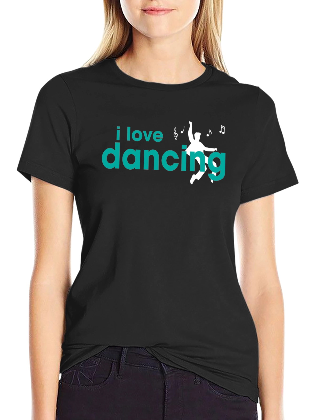 I Love Dancing Graphic Tee - Soft Cotton Black T-Shirt