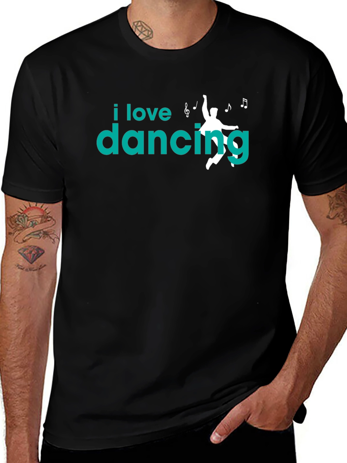 I Love Dancing Graphic Tee - Soft Cotton Black T-Shirt