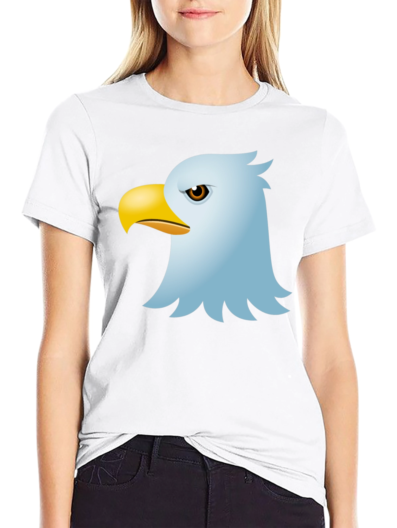 Cool Eagle Graphic Tee - Black Cotton Blend