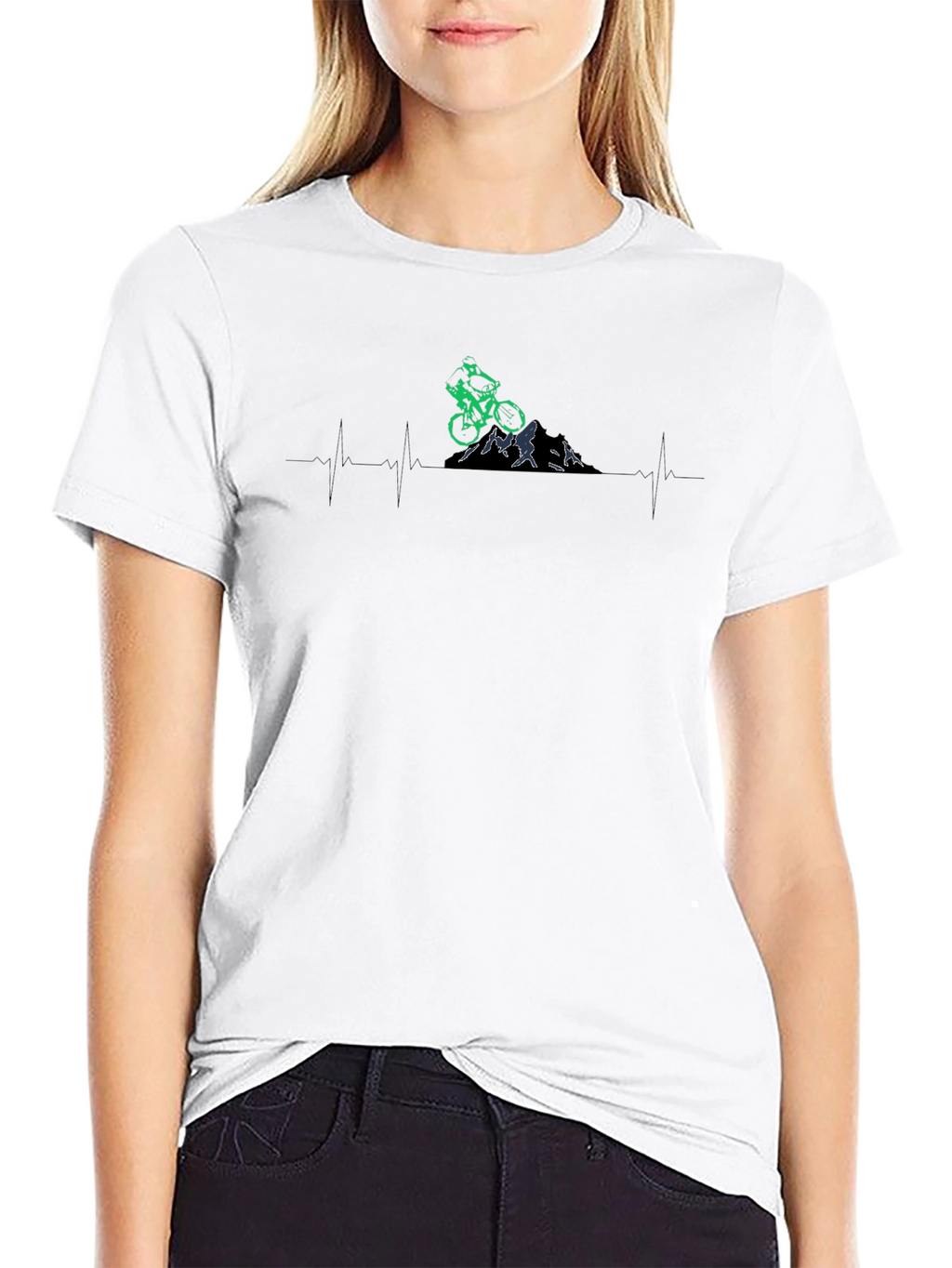 Mountain Biker Heartbeat Graphic Tee