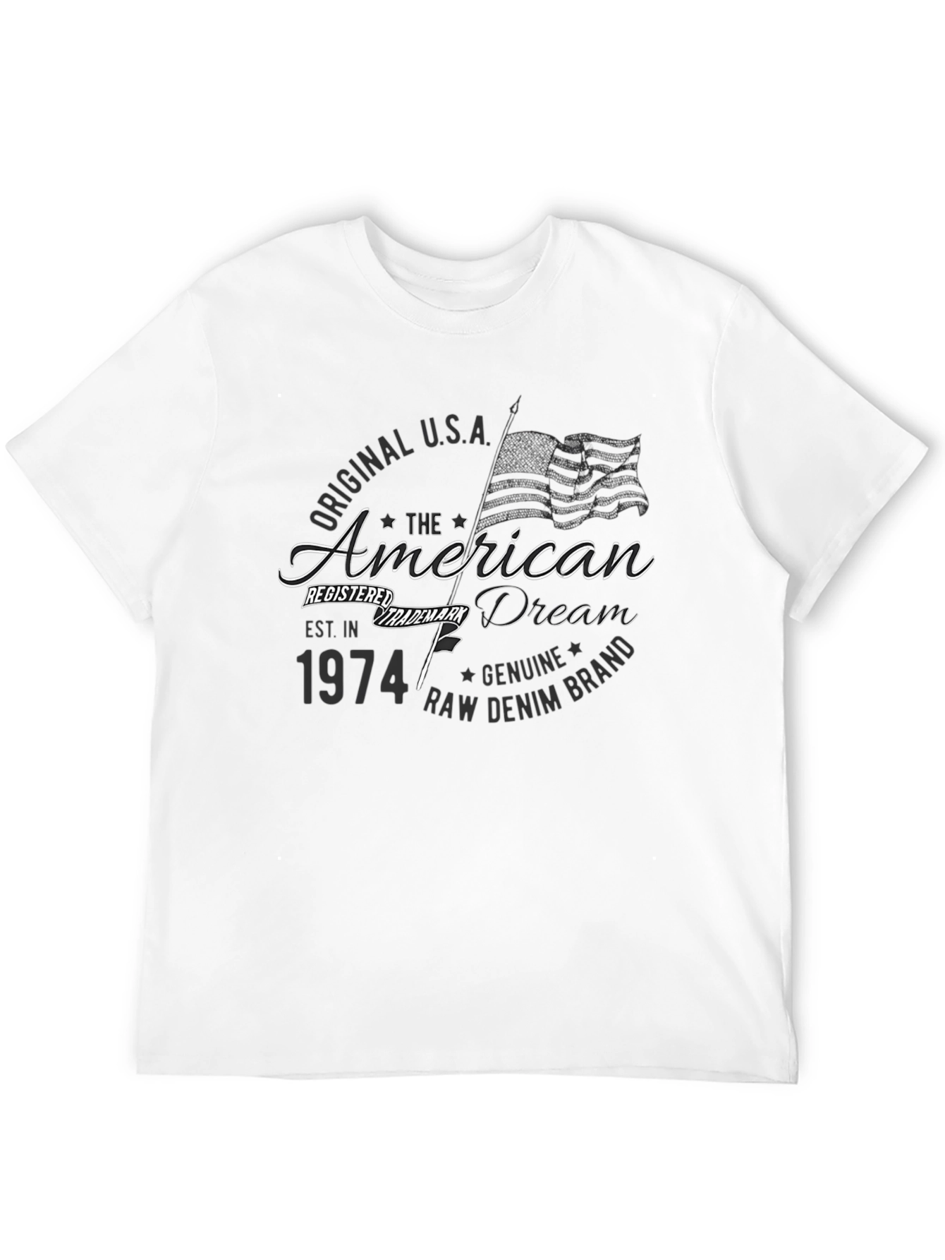 American Dream 1974 Raw Denim Graphic T-Shirt