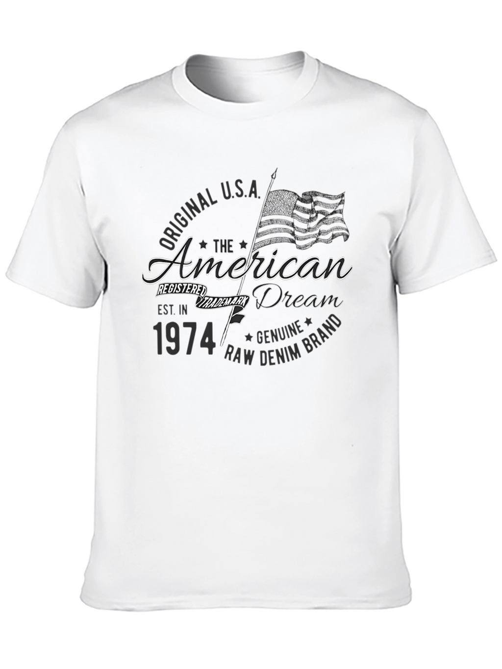 American Dream 1974 Raw Denim Graphic T-Shirt